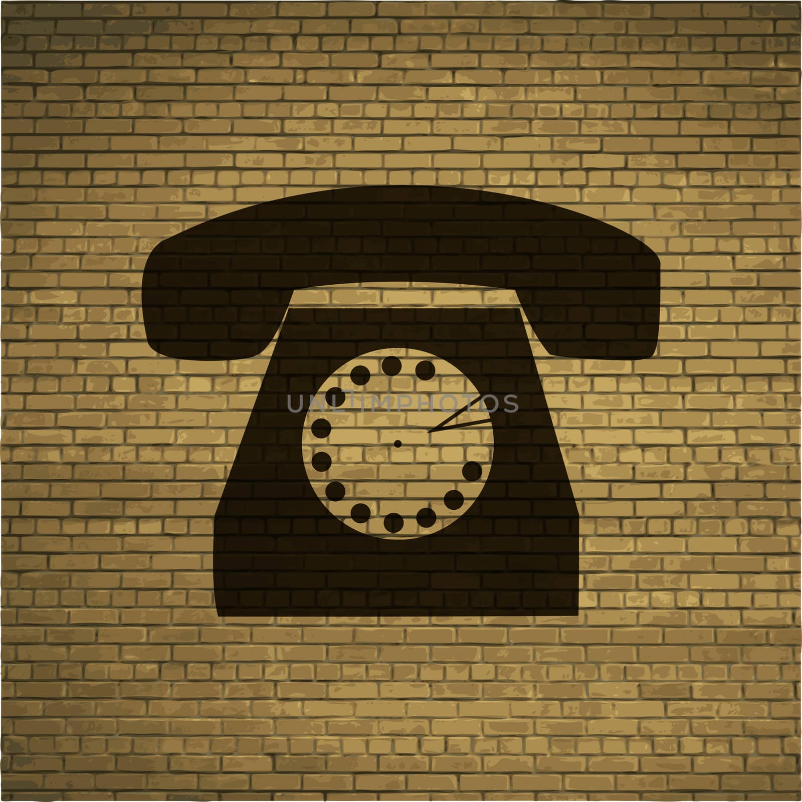 retro phone icon flat design with abstract background.