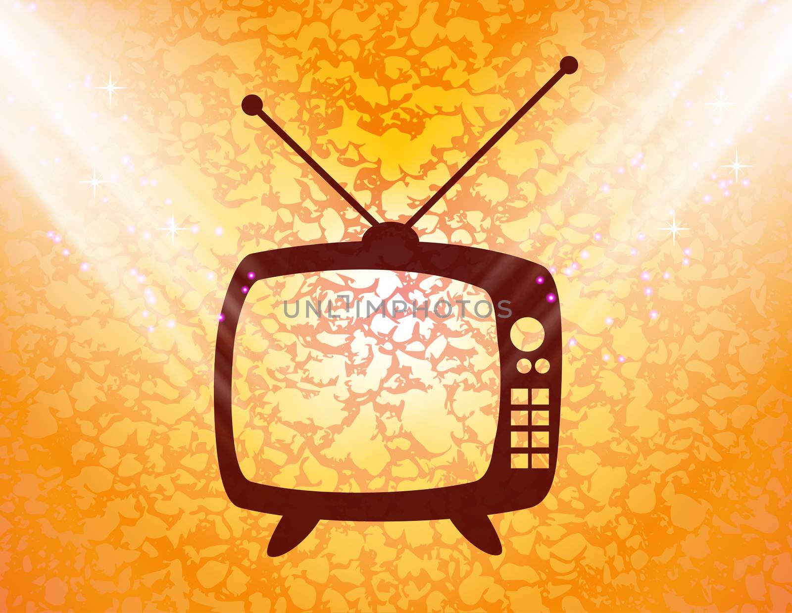 Retro tv. icon Flat with abstract background by serhii_lohvyniuk