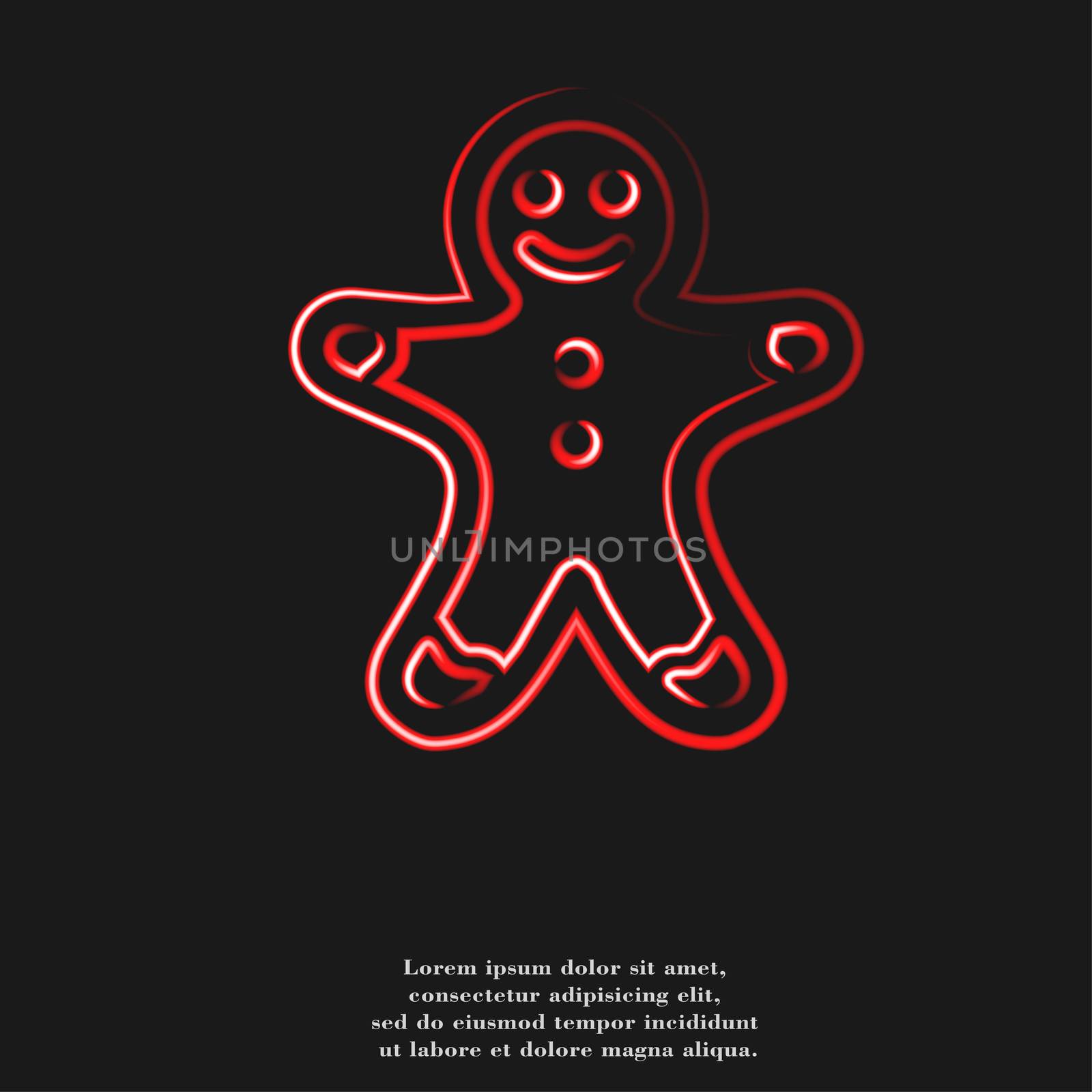 Gingerbread cookies icon Flat with abstract background.