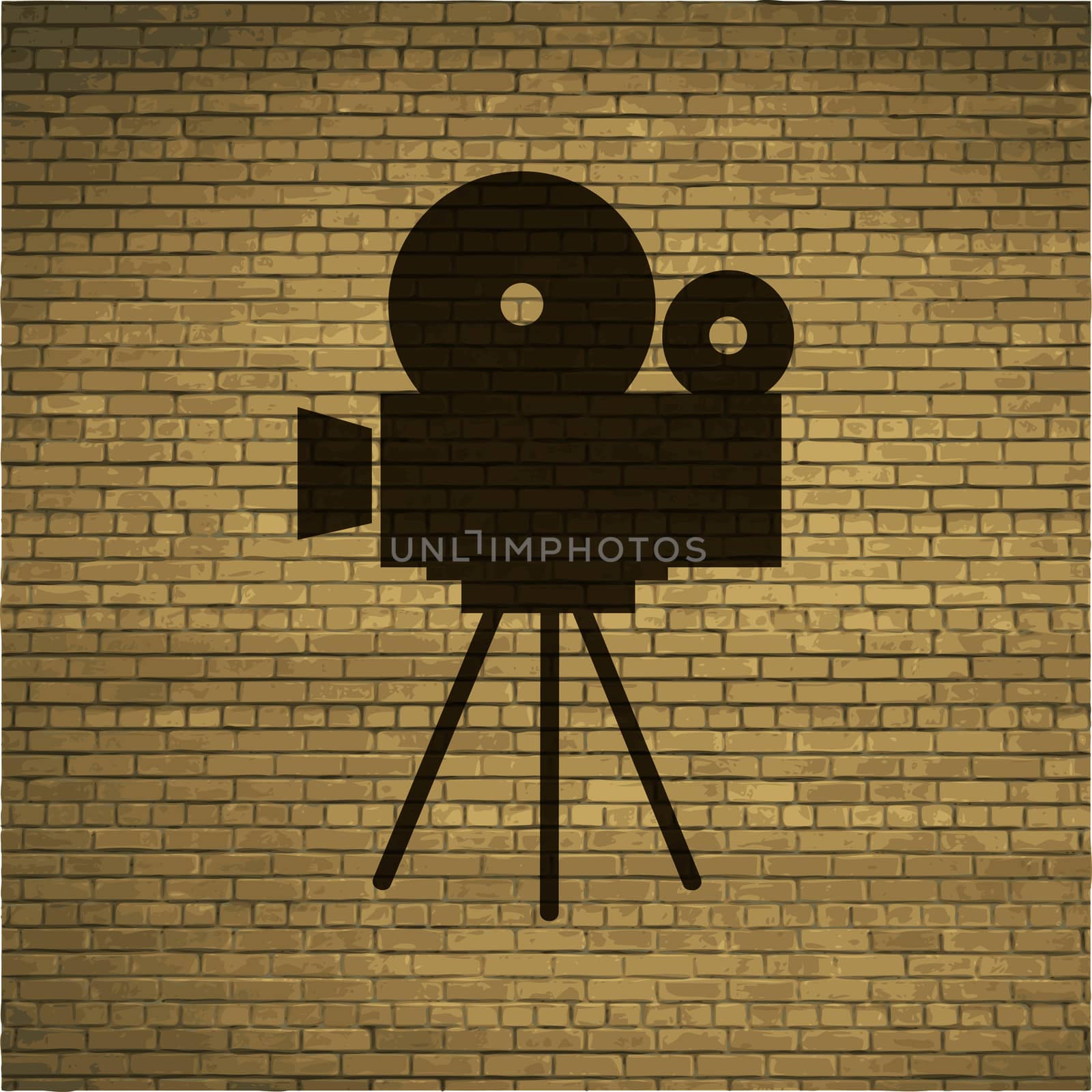 Videocamera icon Flat with abstract background.