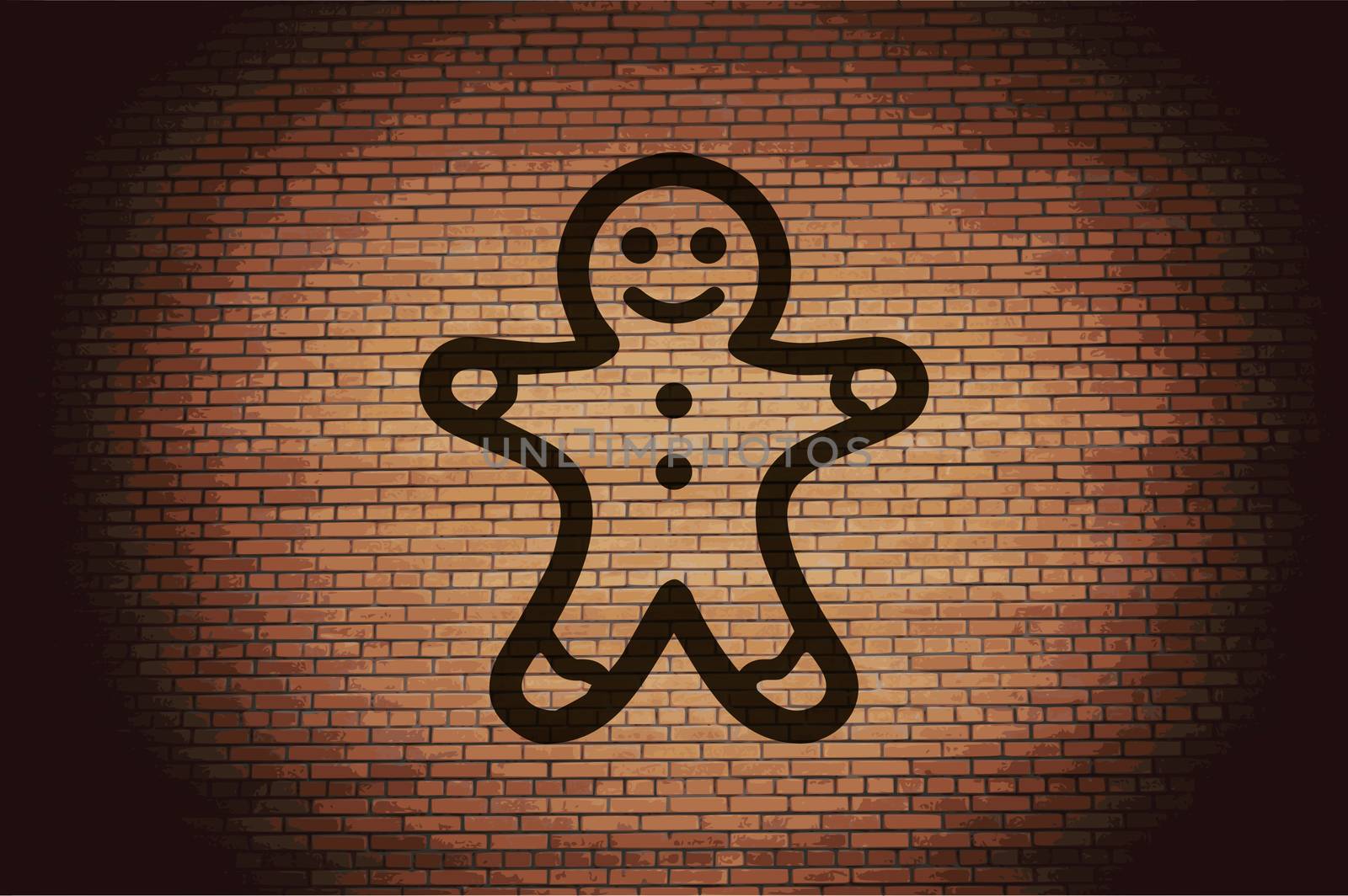 Gingerbread cookies icon Flat with abstract background by serhii_lohvyniuk