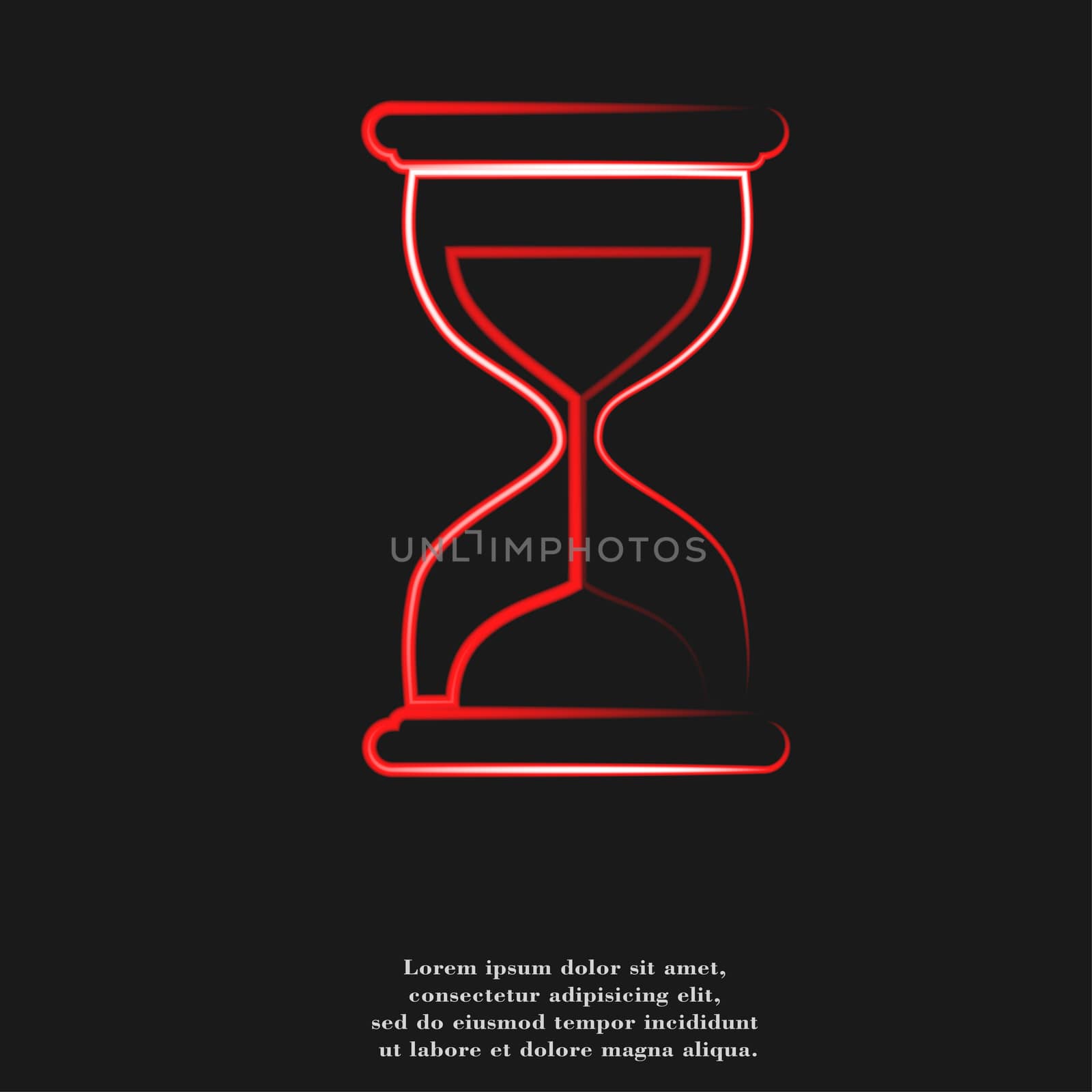 Hourglass time icon flat design with abstract background.