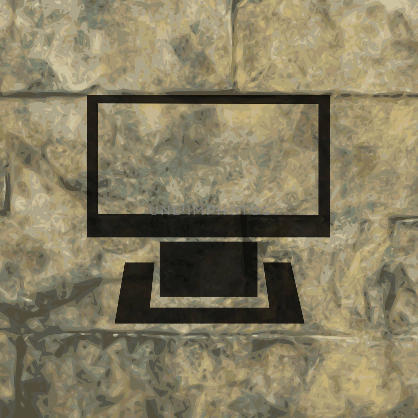 Computer icon Flat with abstract background by serhii_lohvyniuk