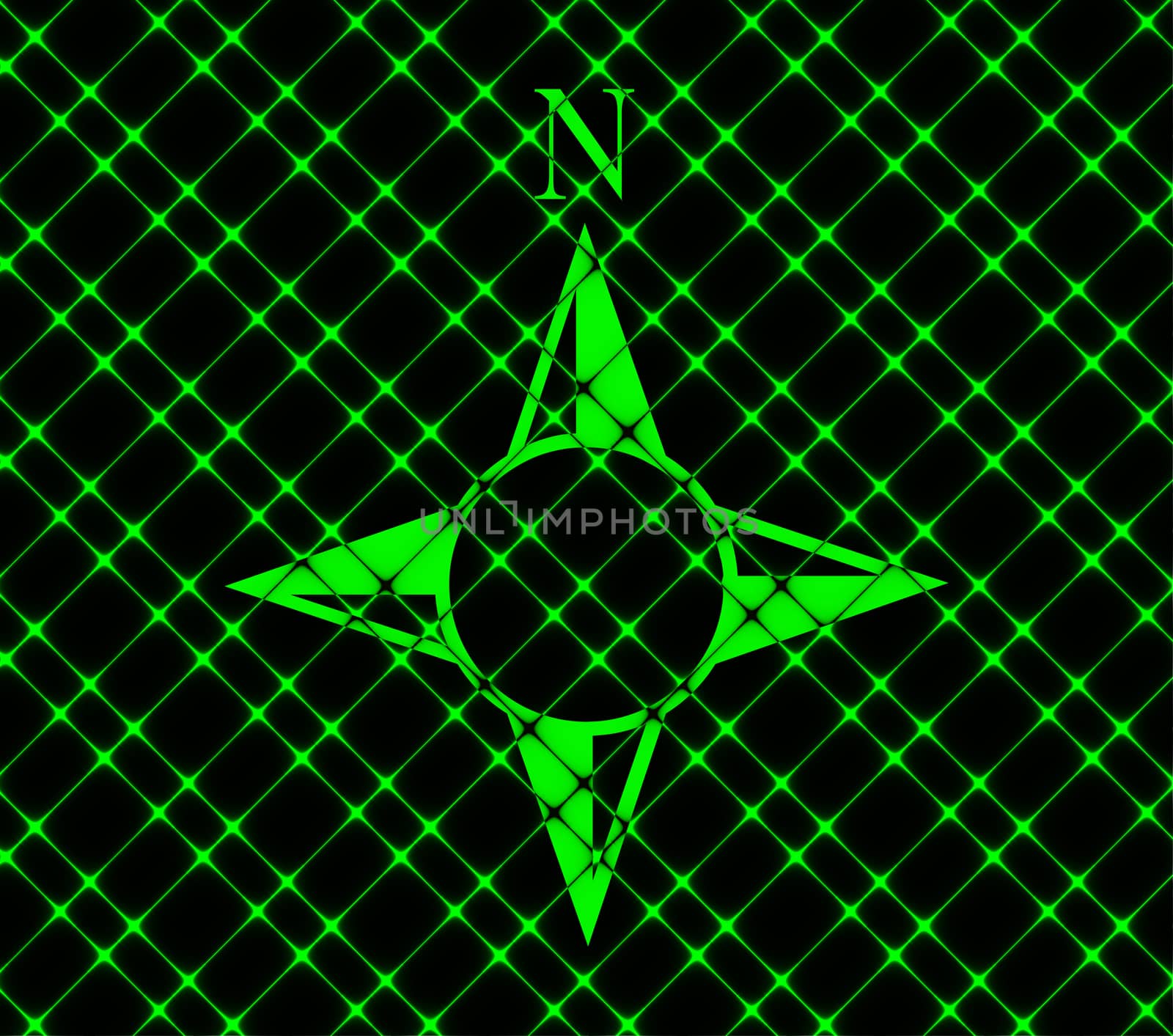 Compass icon. Flat with abstract background.