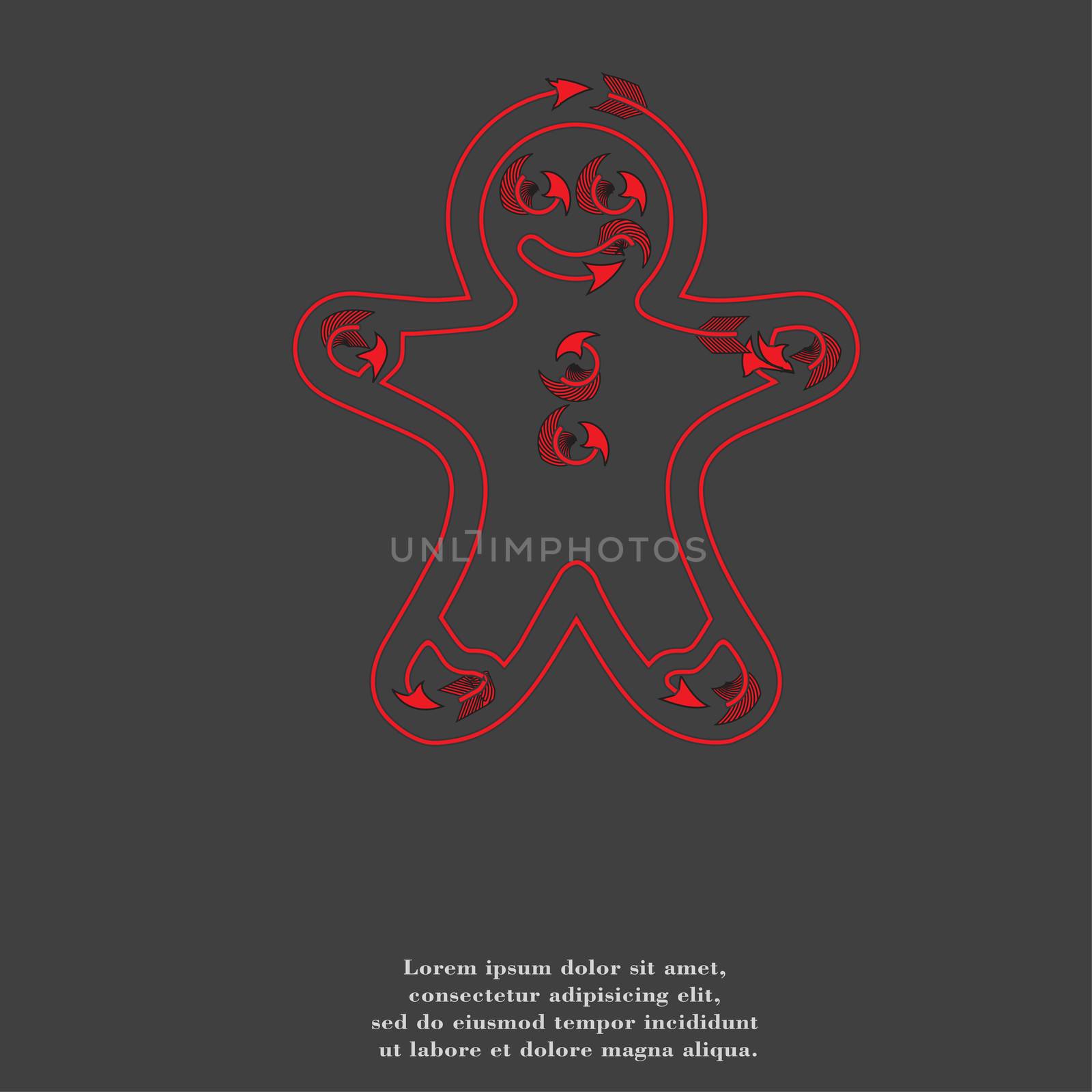 Gingerbread cookies icon Flat with abstract background.