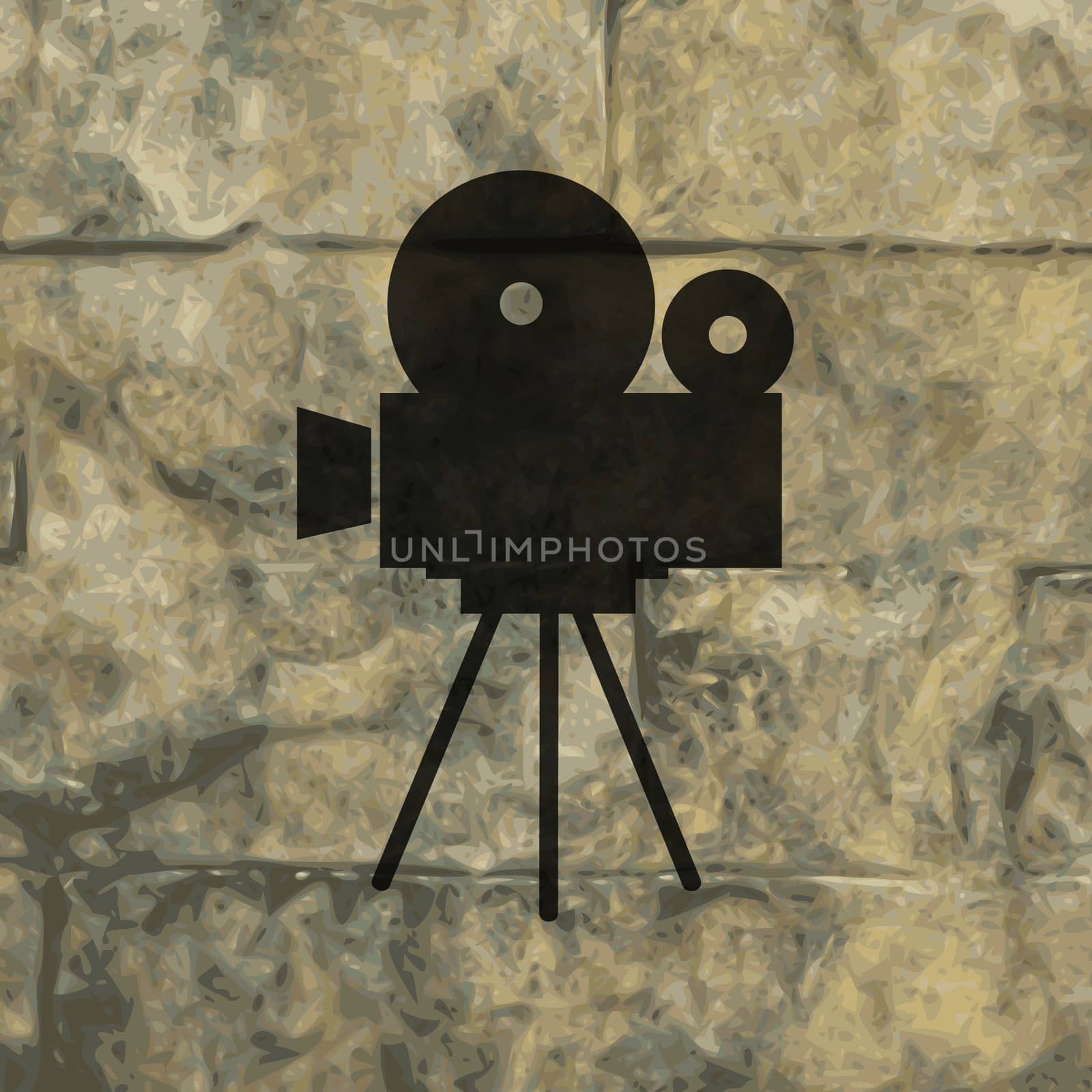 Videocamera icon Flat with abstract background by serhii_lohvyniuk