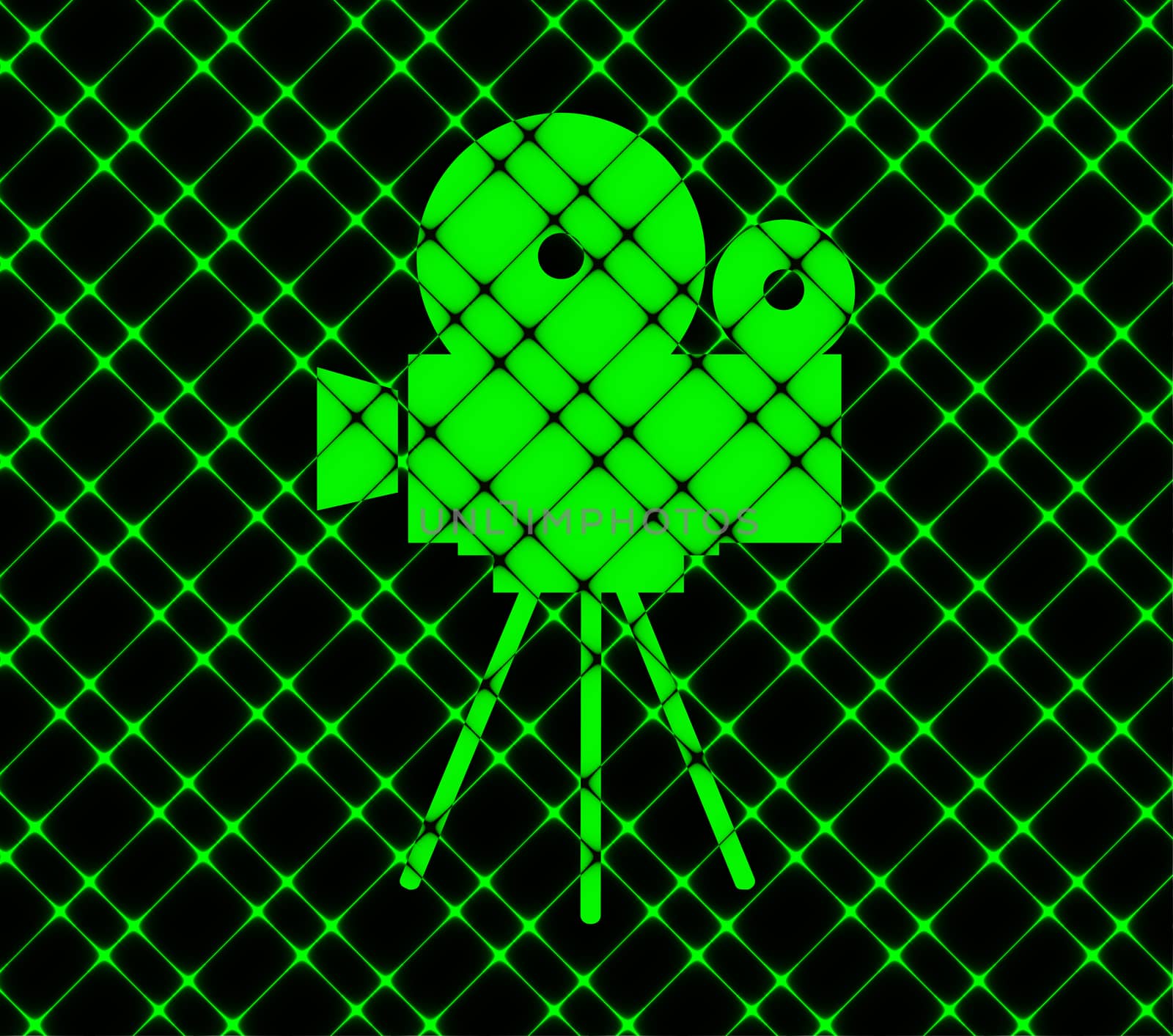 Videocamera icon Flat with abstract background.