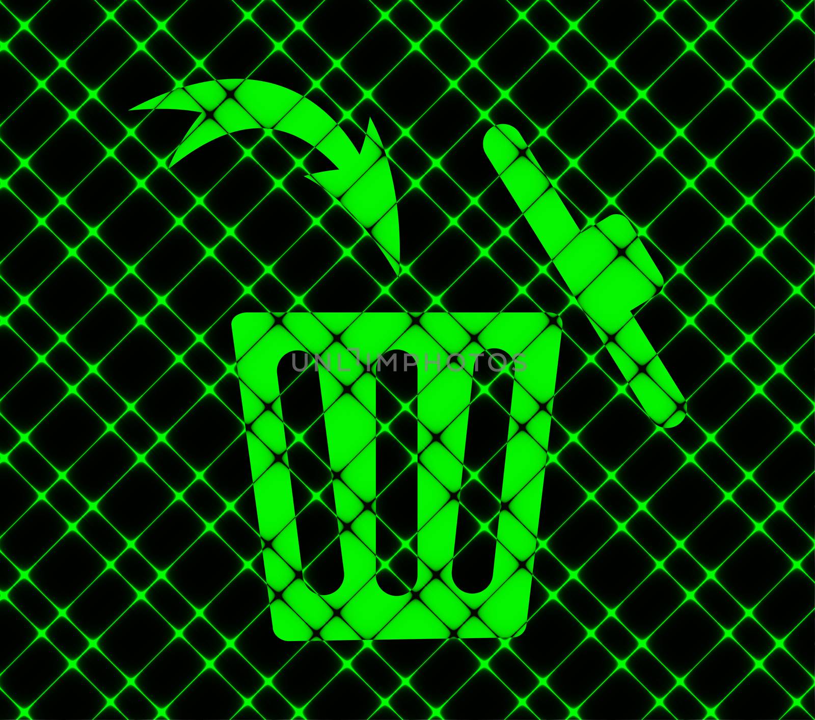 Trash bin icon Flat with abstract background.