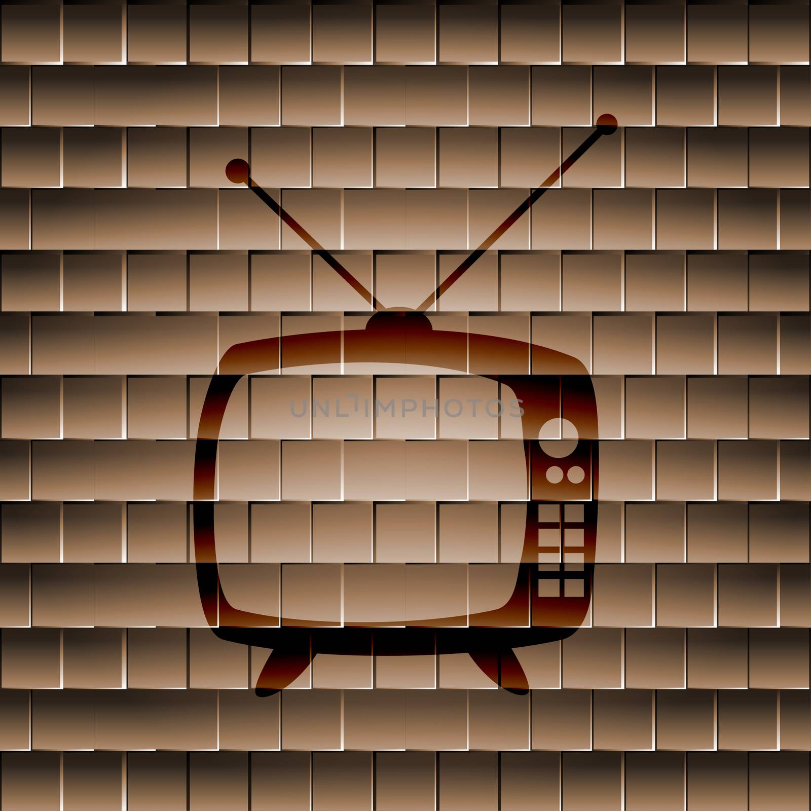 Retro tv. icon Flat with abstract background by serhii_lohvyniuk