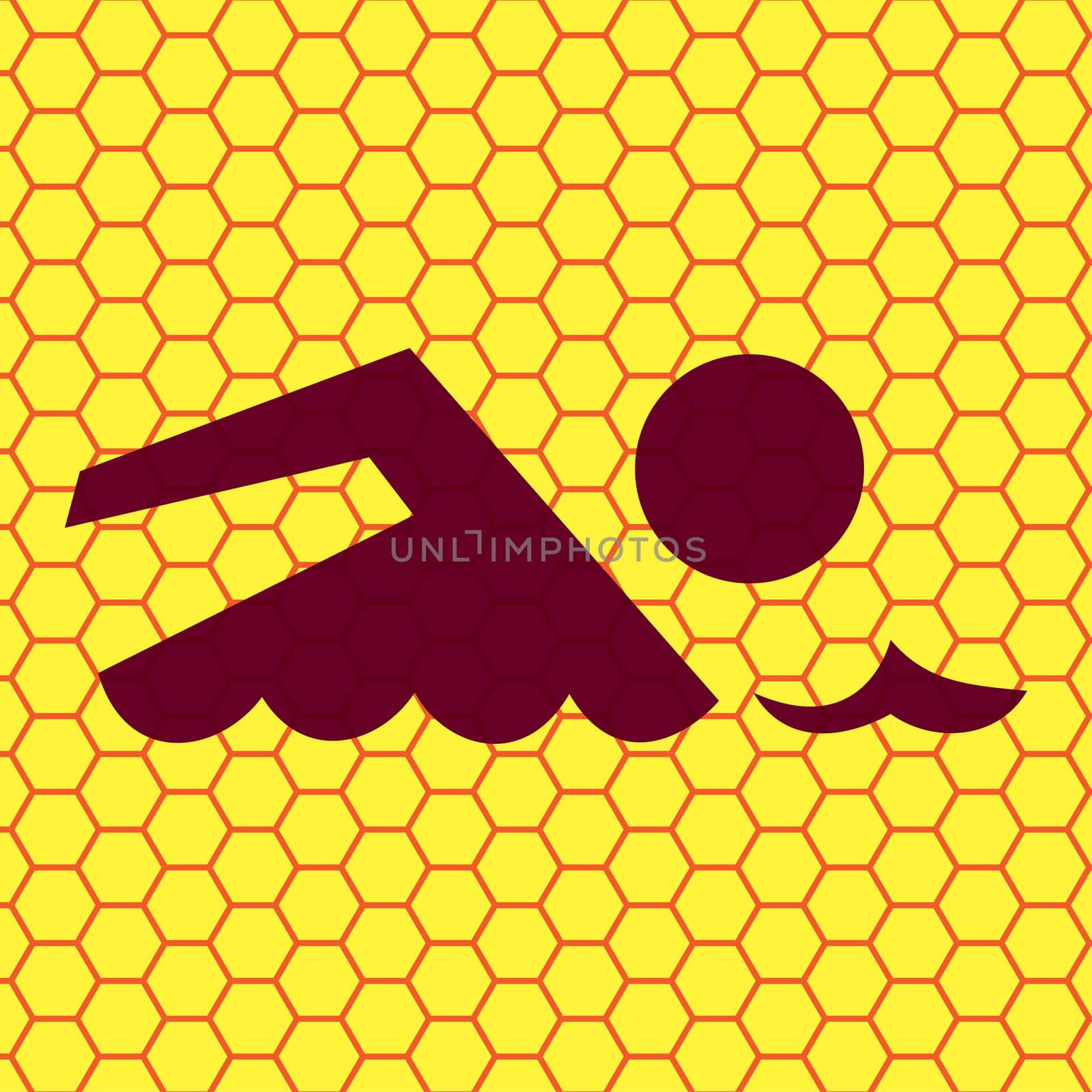 Swimming icon Flat with abstract background.