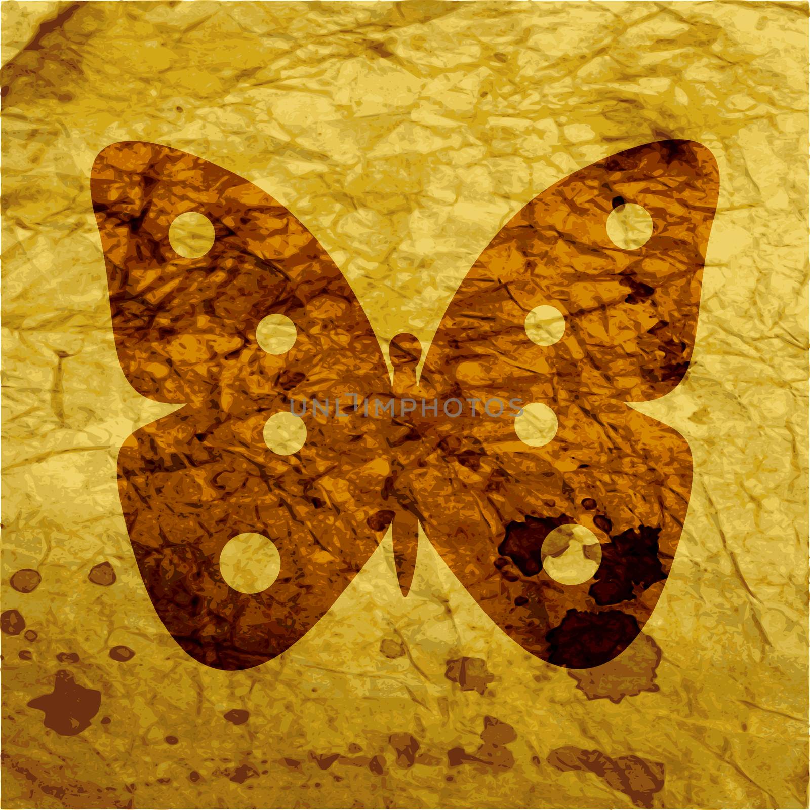 butterfly icon flat design with abstract background by serhii_lohvyniuk