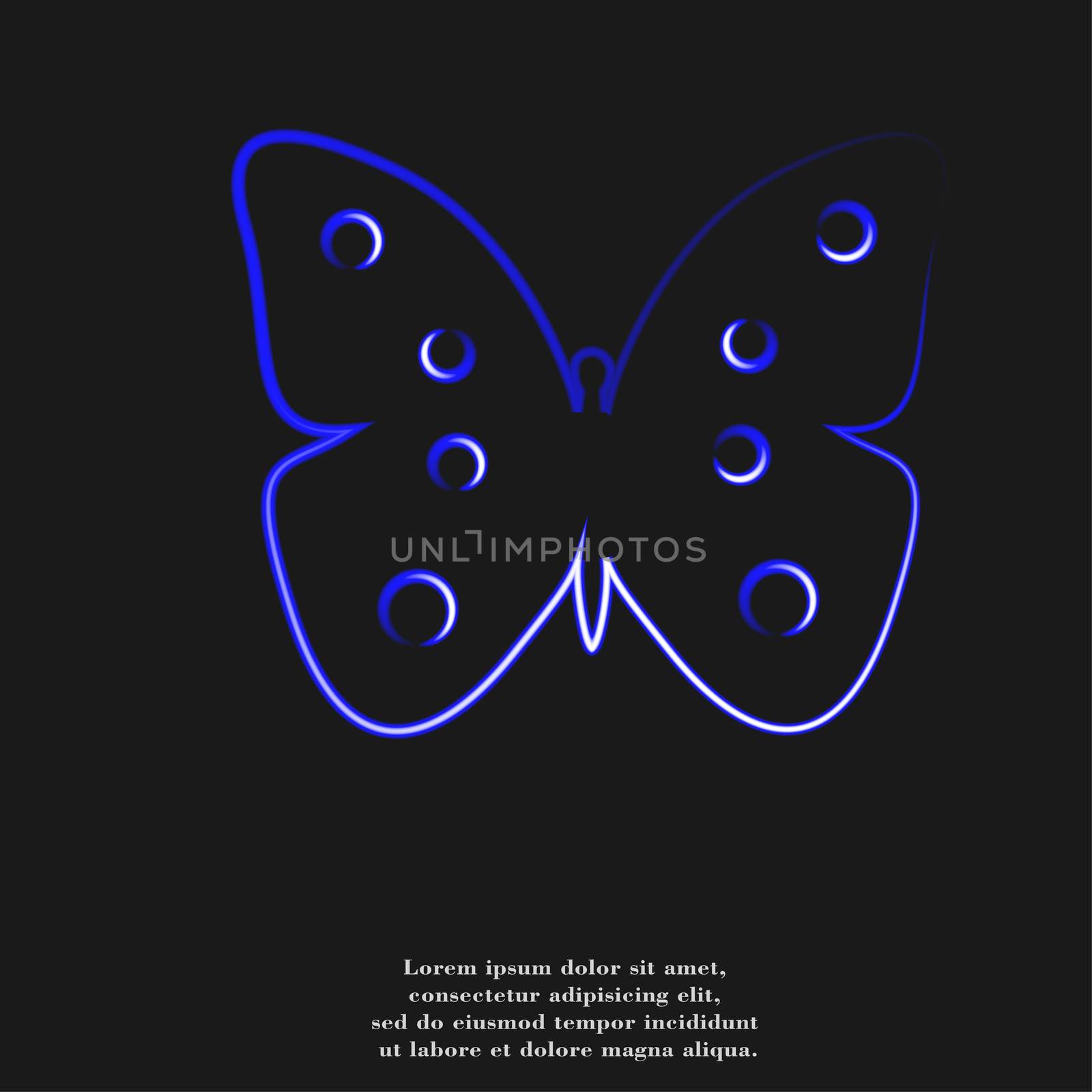 butterfly icon flat design with abstract background by serhii_lohvyniuk