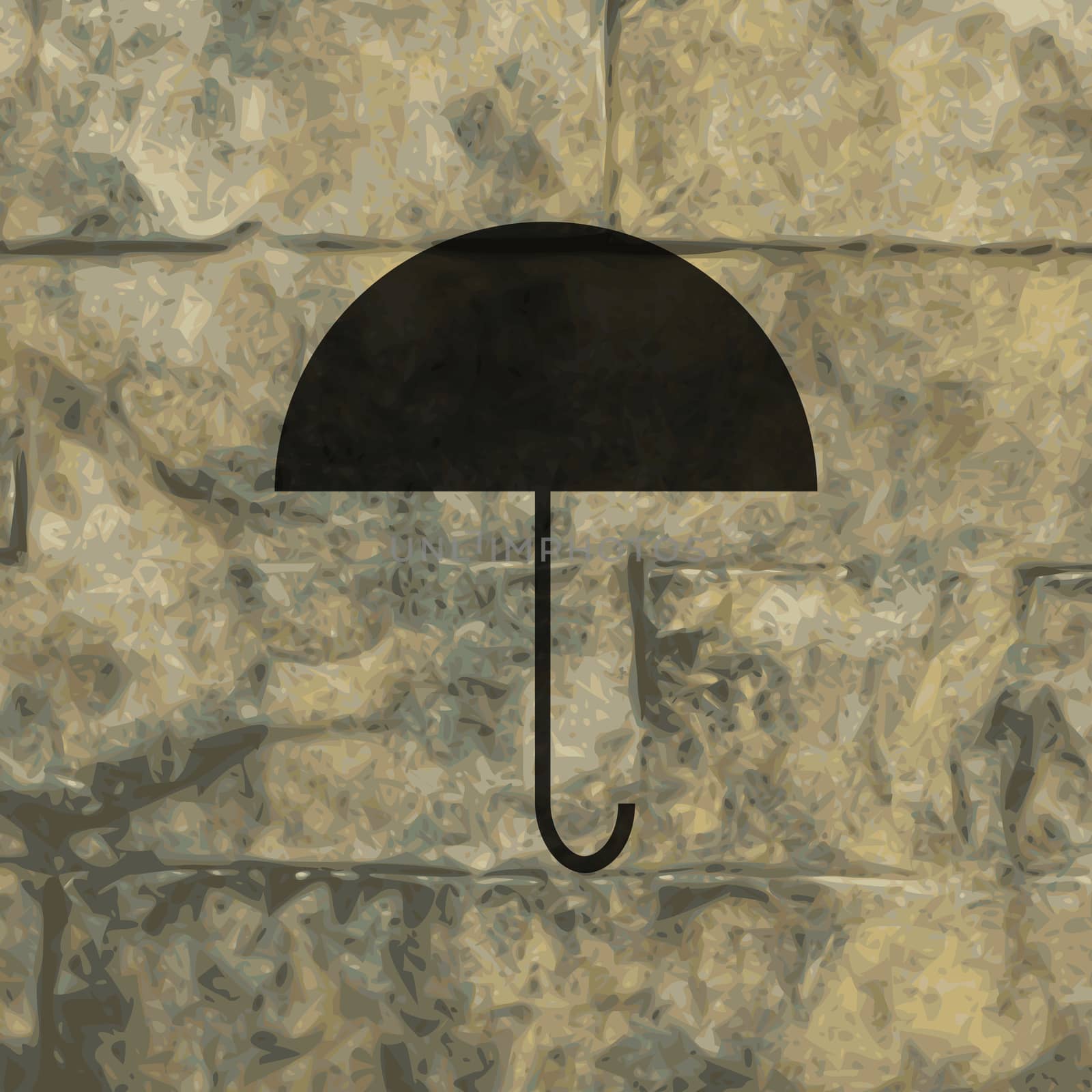 Umbrella icon Flat with abstract background by serhii_lohvyniuk