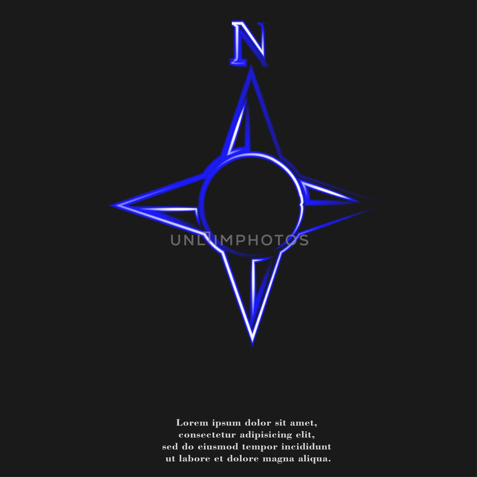Compass icon. Flat with abstract background by serhii_lohvyniuk
