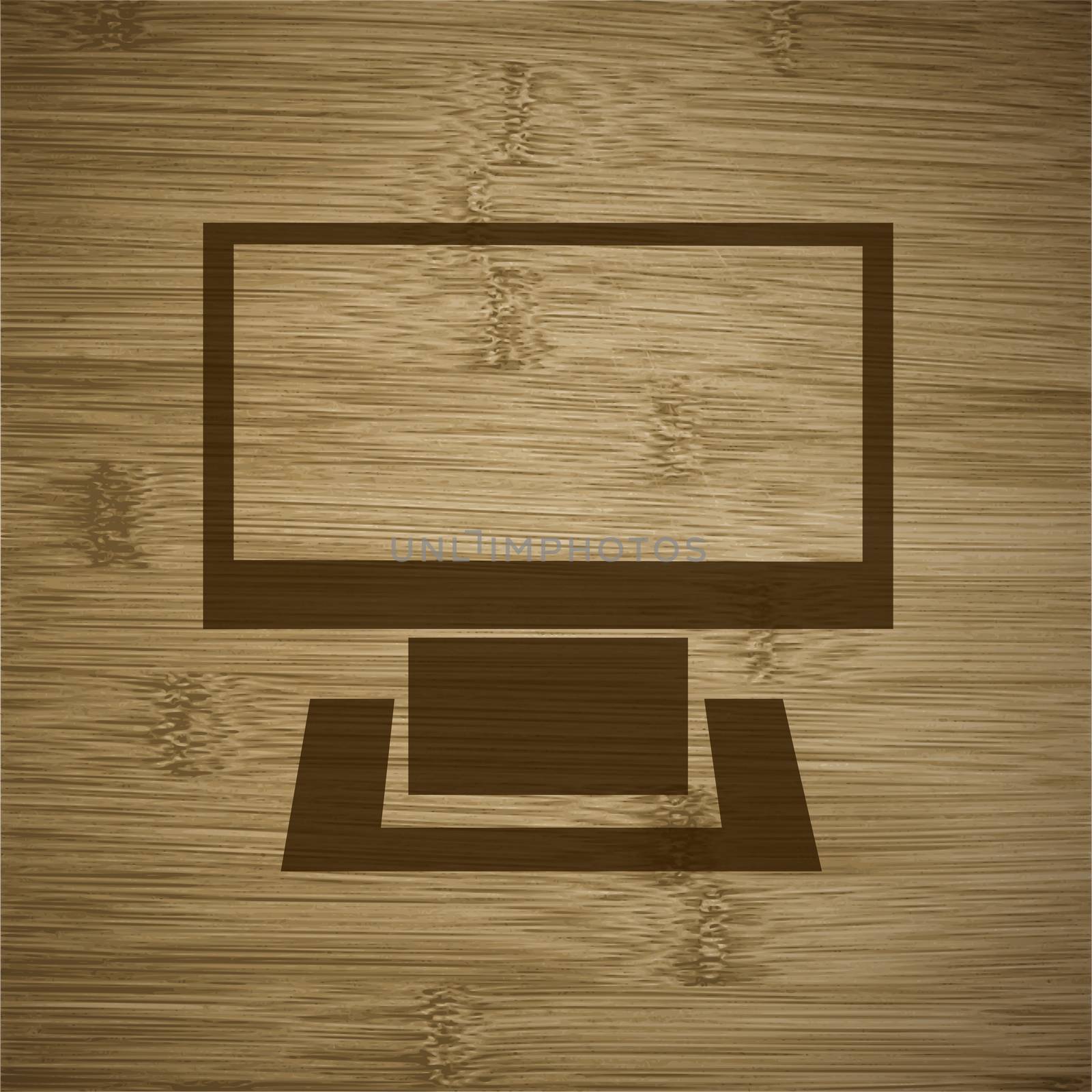 Computer icon Flat with abstract background by serhii_lohvyniuk