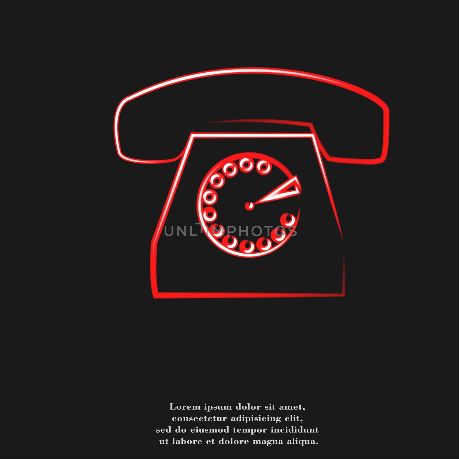 retro phone icon flat design with abstract background.