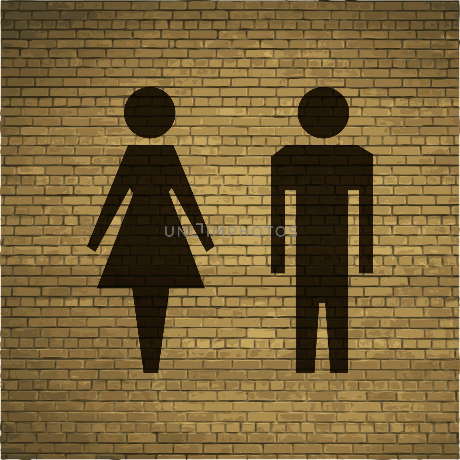 Man and woman icon. Flat with abstract background.