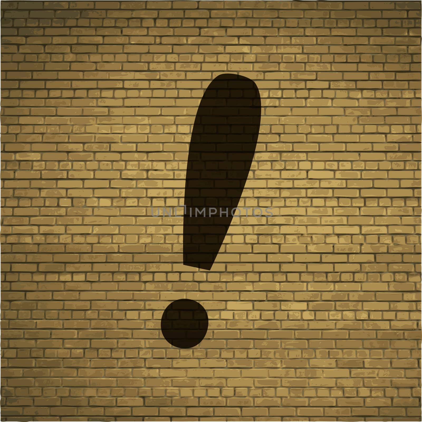 The exclamation point icon Flat with abstract background.