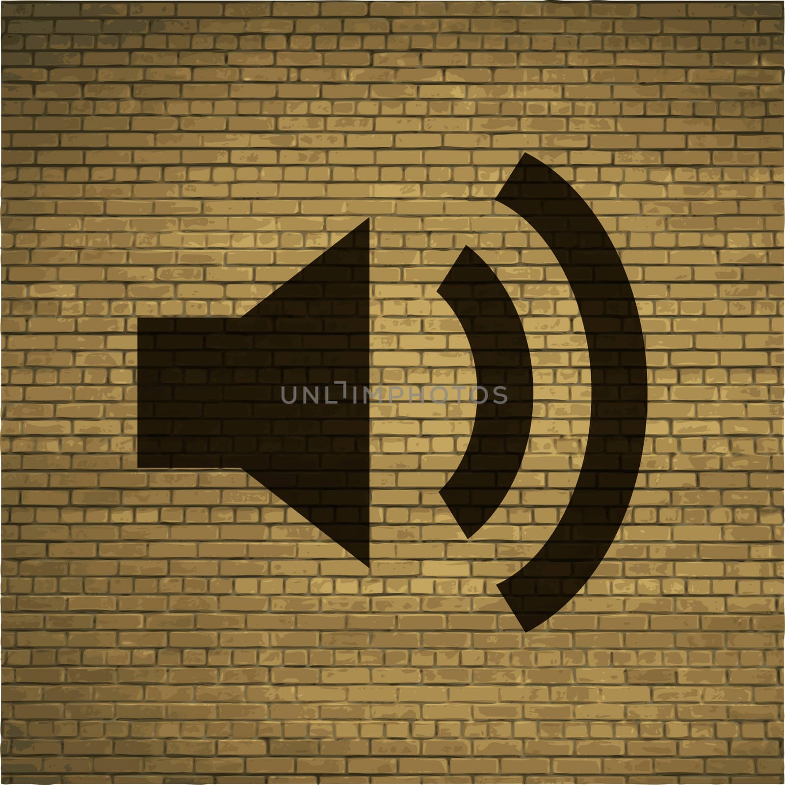 speaker icon Flat with abstract background.