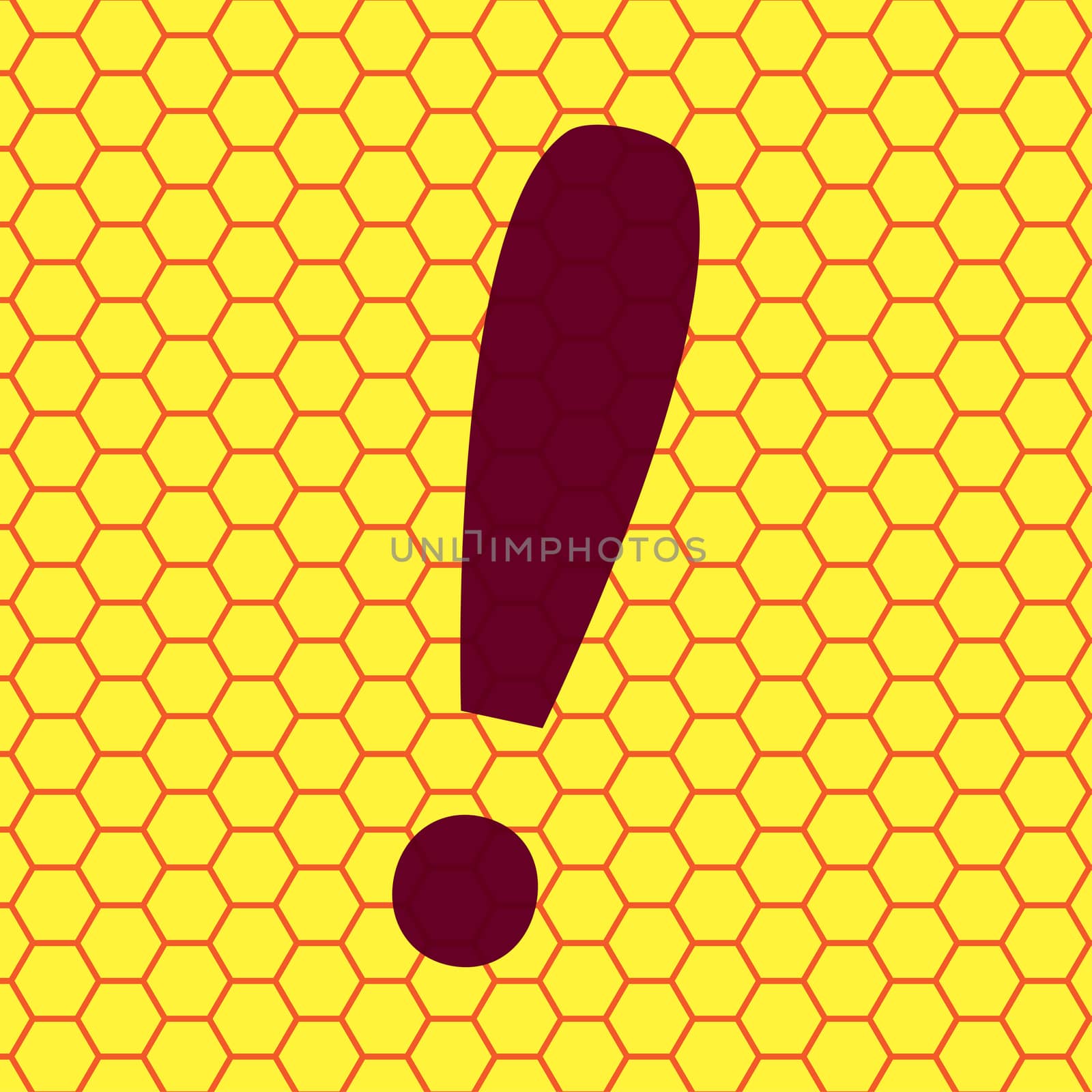 The exclamation point icon Flat with abstract background.