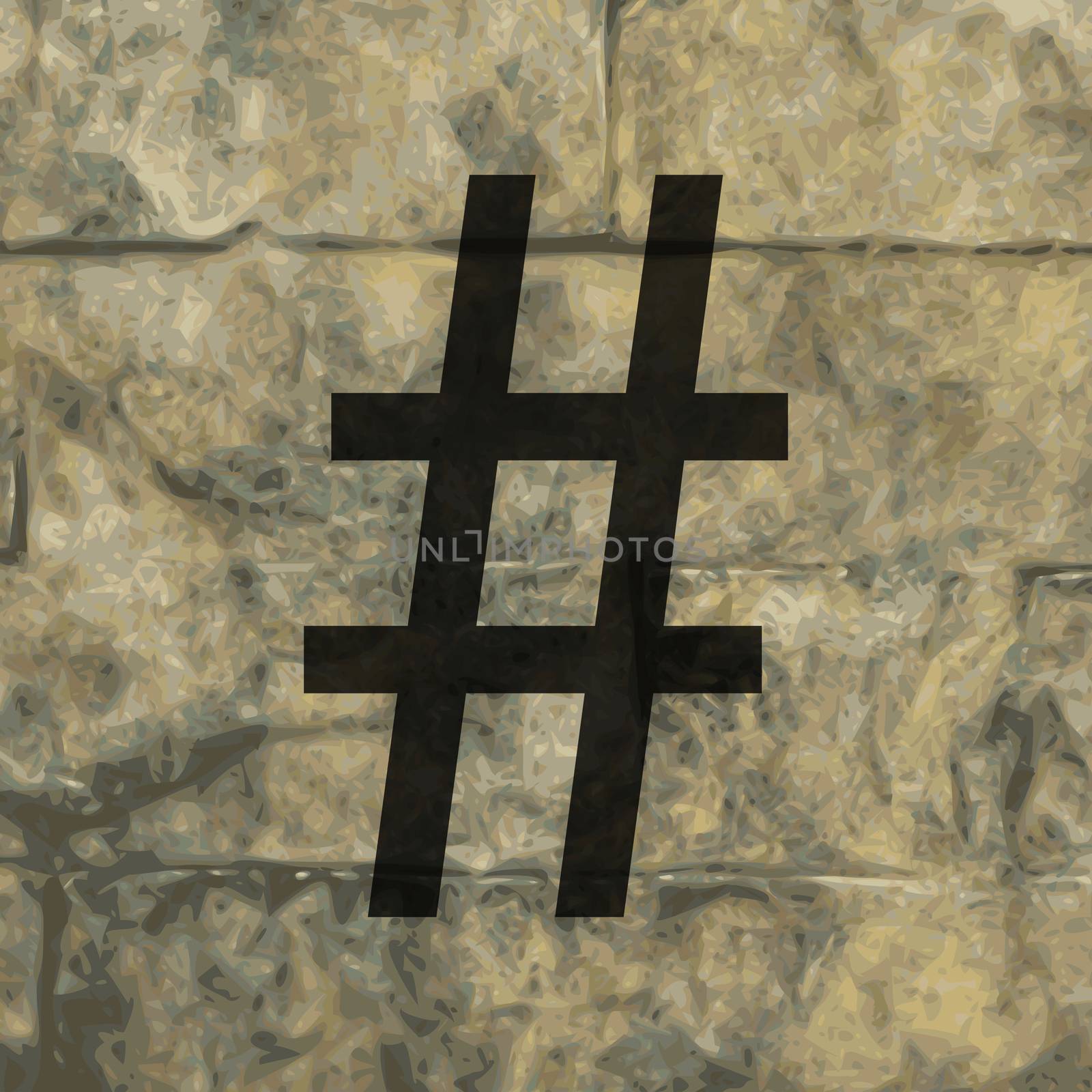 Hashtag Speech icon Flat with abstract background.