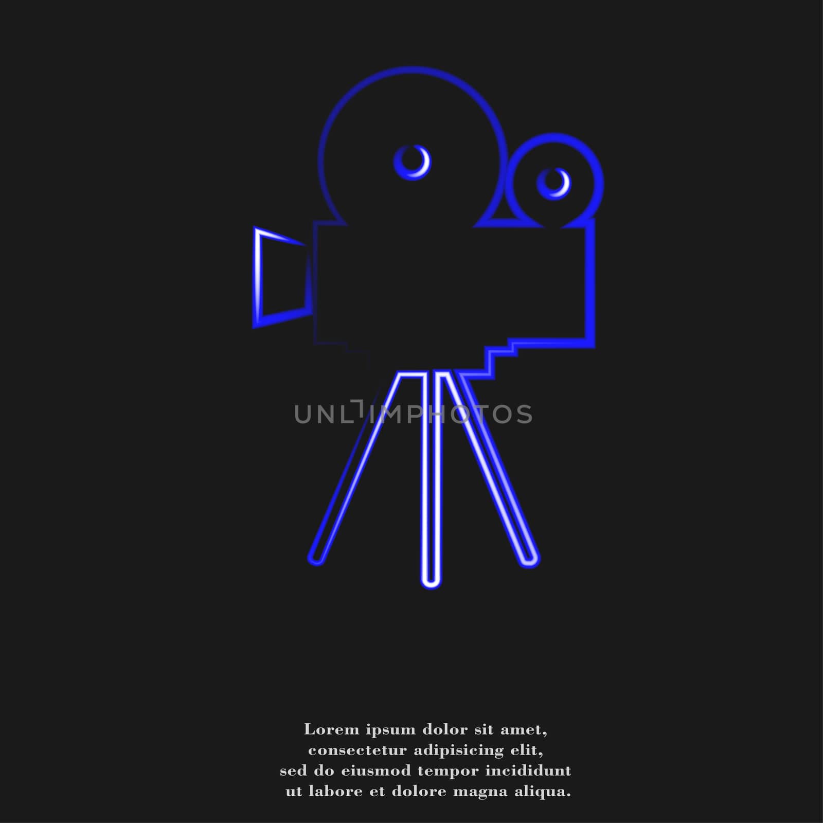 Videocamera icon Flat with abstract background by serhii_lohvyniuk