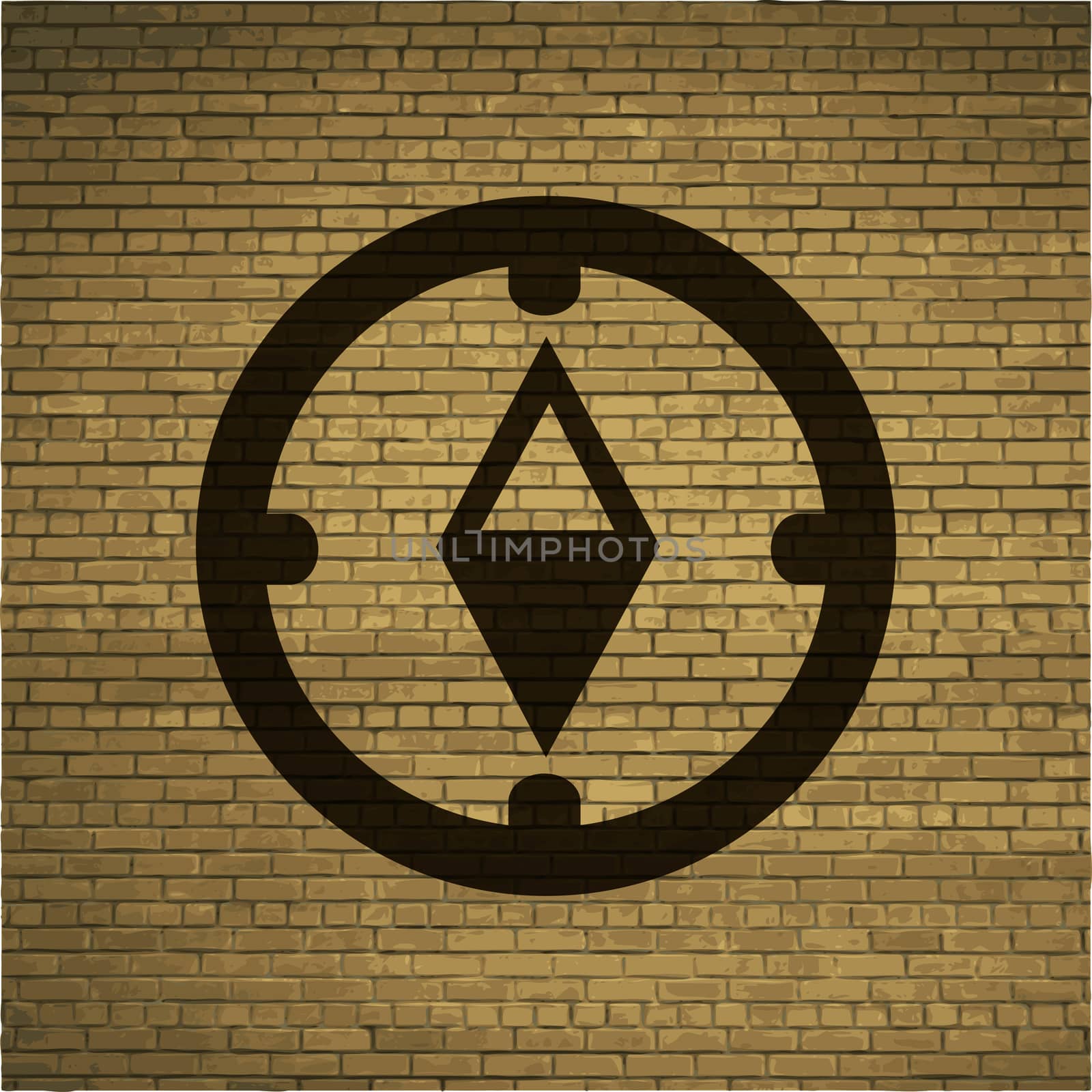 Compass icon. Flat with abstract background.