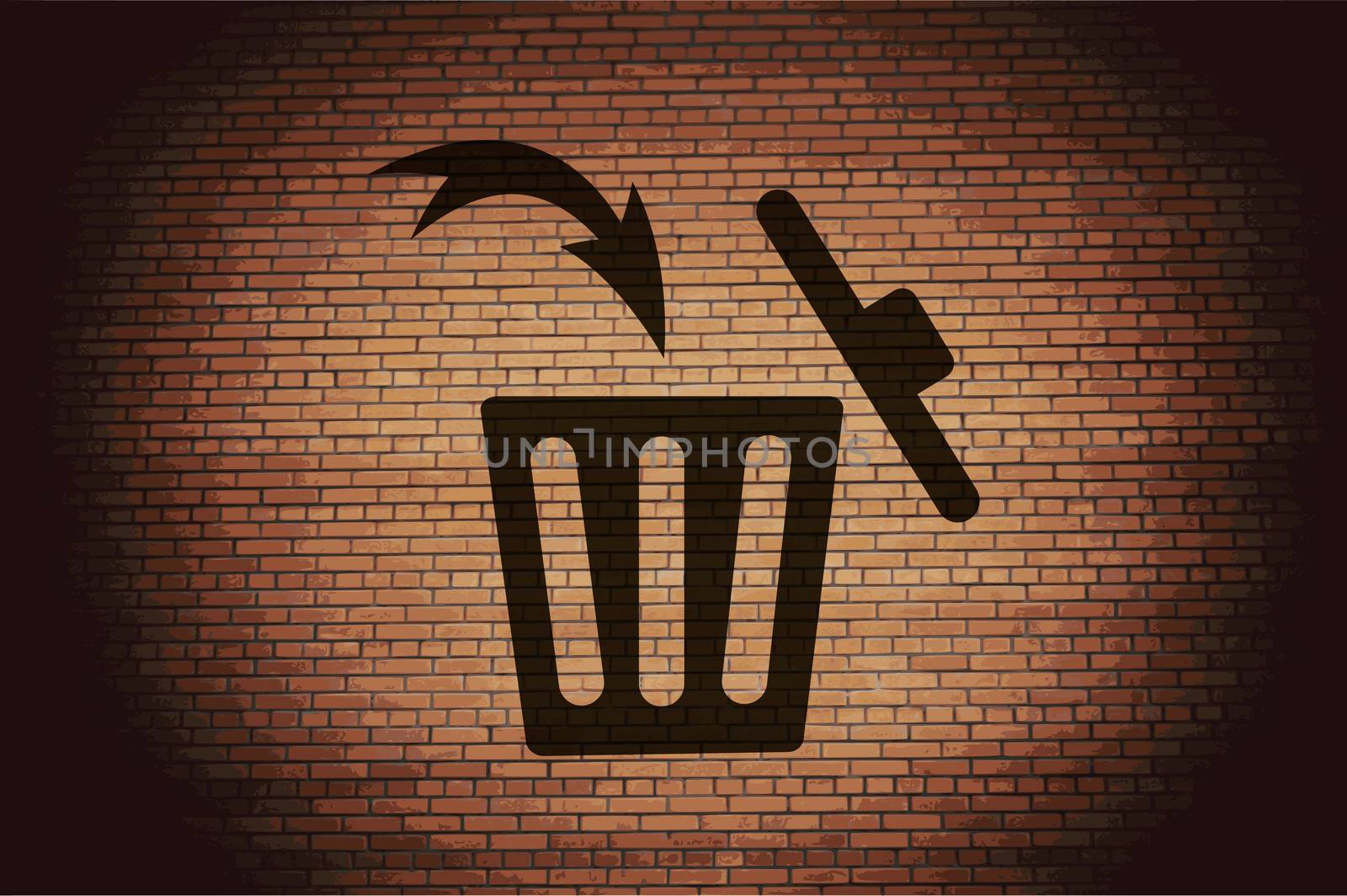 Trash bin icon Flat with abstract background.