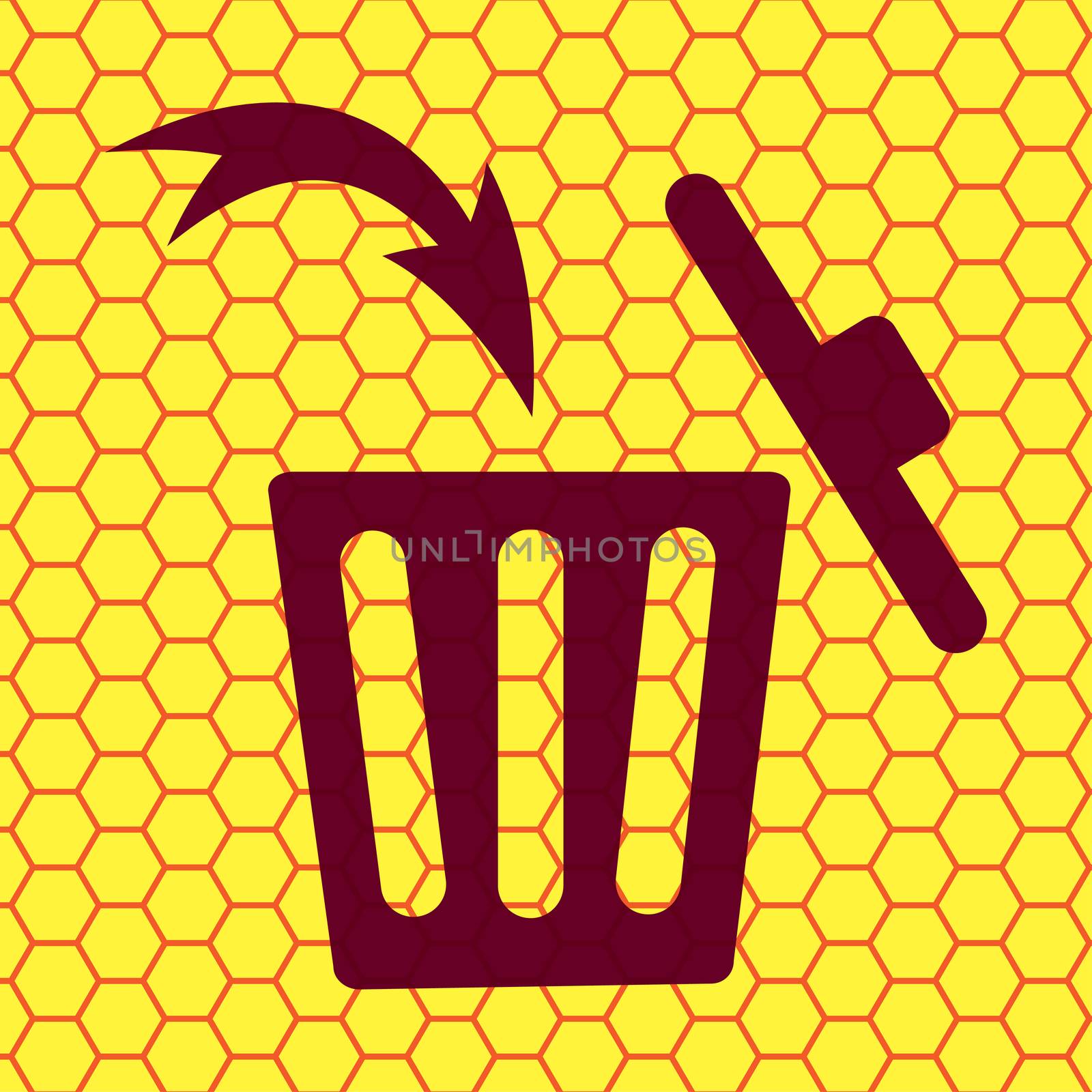 Trash bin icon Flat with abstract background.