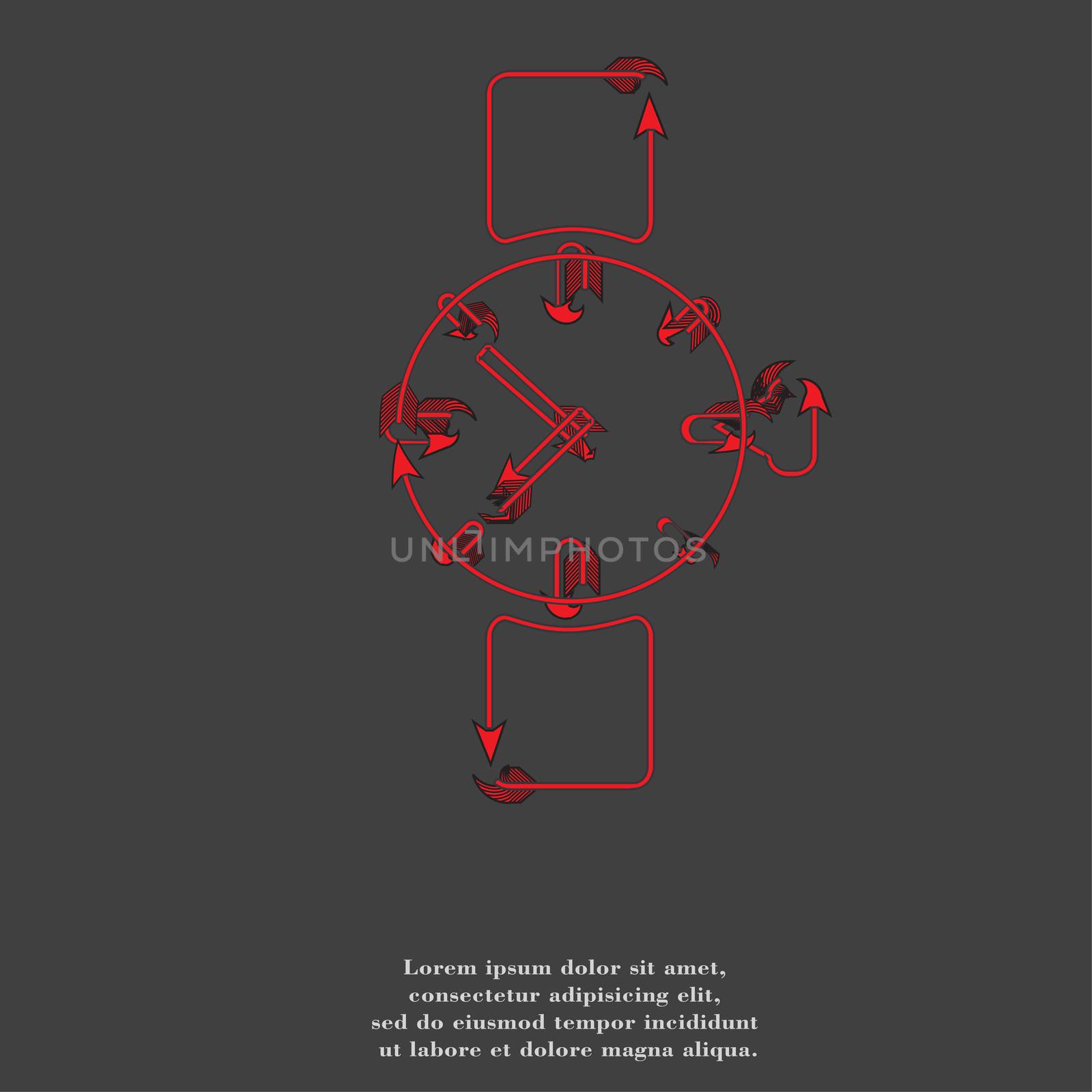 Watch,clock. icon Flat with abstract background.