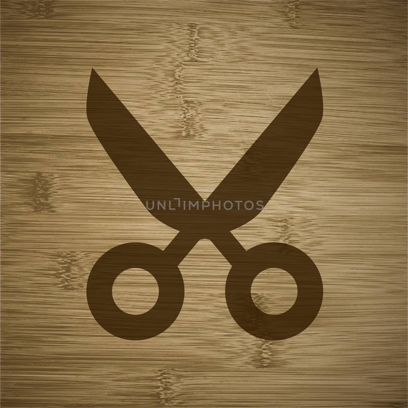 Scissors icon Flat with abstract background.