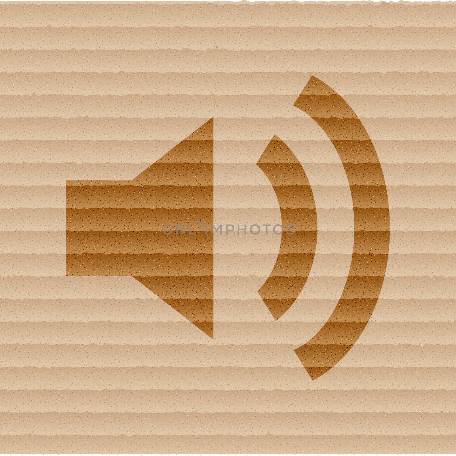 speaker icon Flat with abstract background.