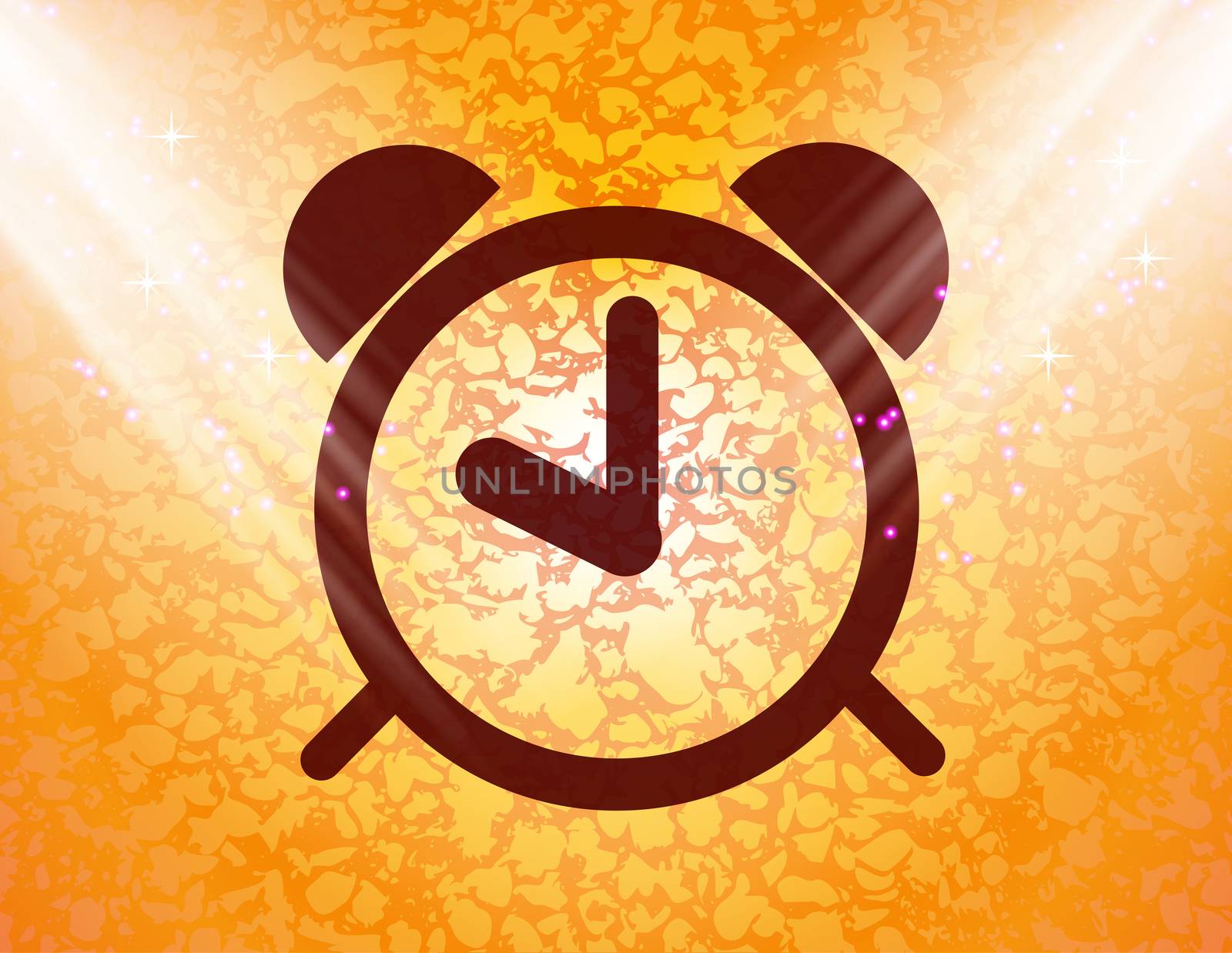 alarm clock icon Flat with abstract background.