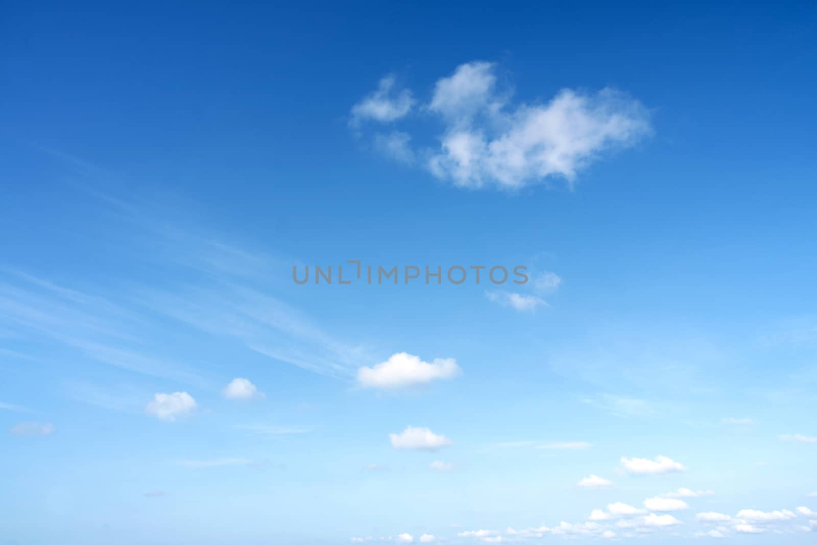 Beautiful Summer Clouds in the blue sky at Eastern Thailand.