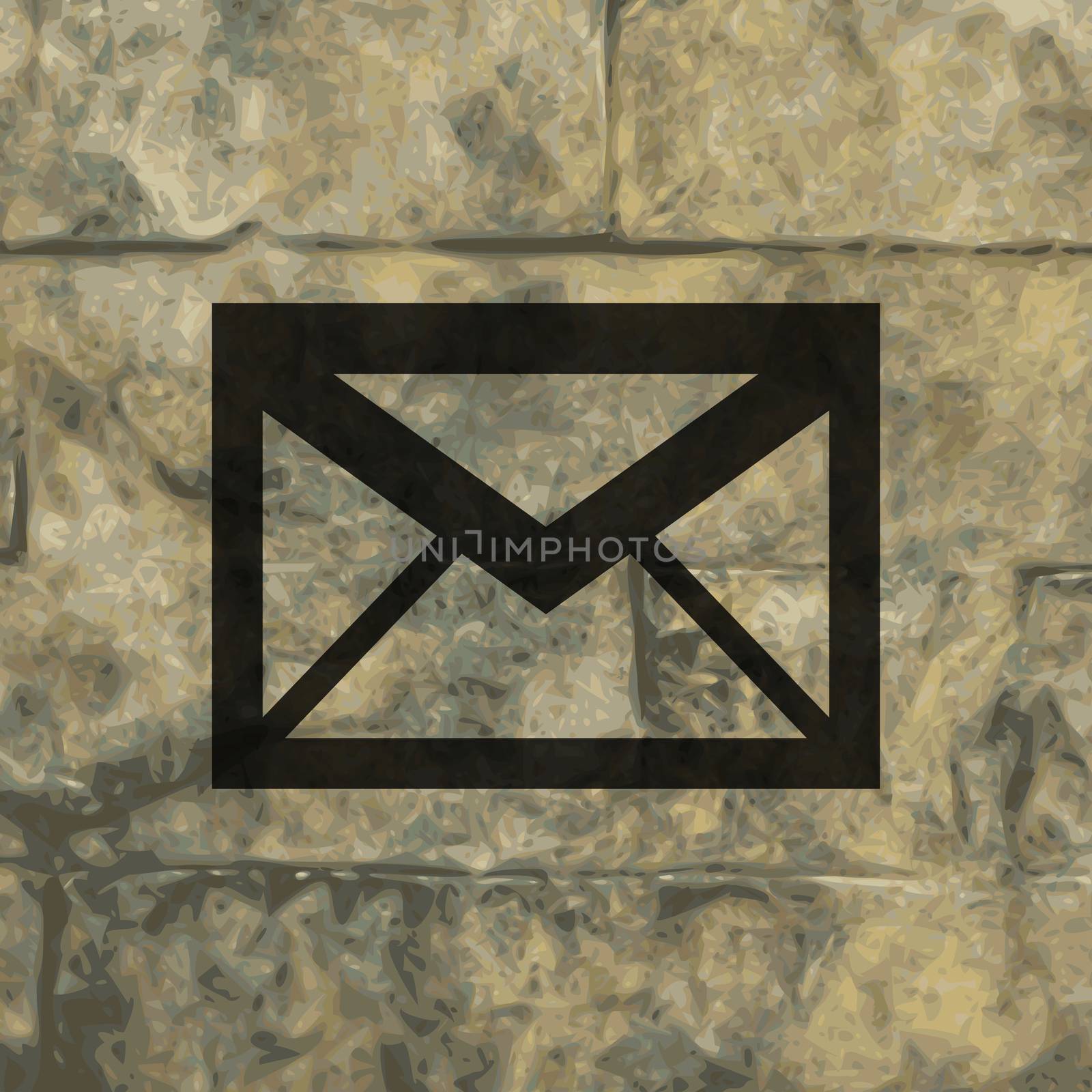 Envelope Mail icon Flat with abstract background.