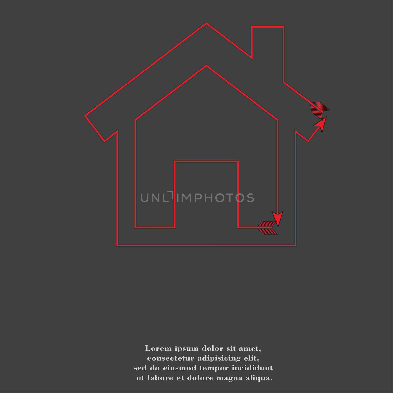 home. house icon Flat with abstract background by serhii_lohvyniuk
