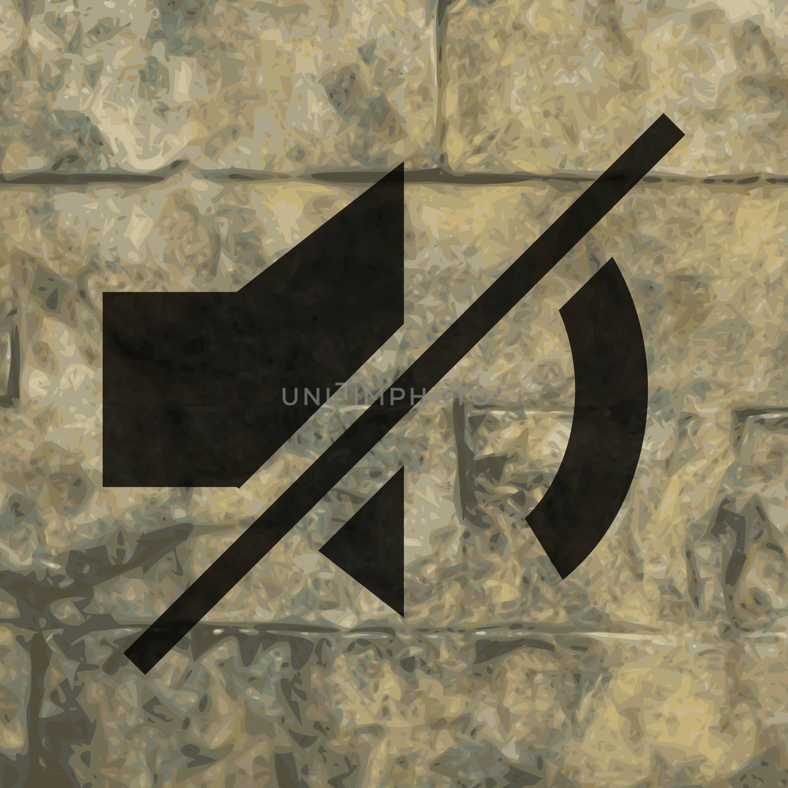 Mute sound icon Flat with abstract background.
