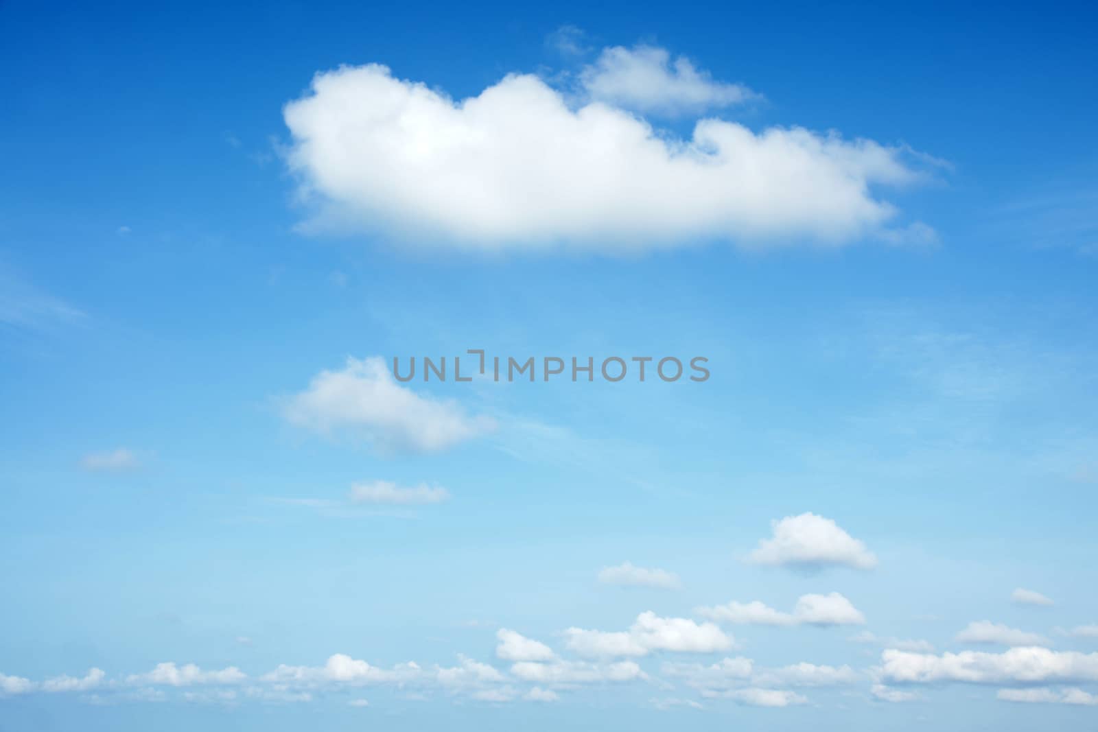 Beautiful Summer Clouds in the blue sky at Eastern Thailand.
