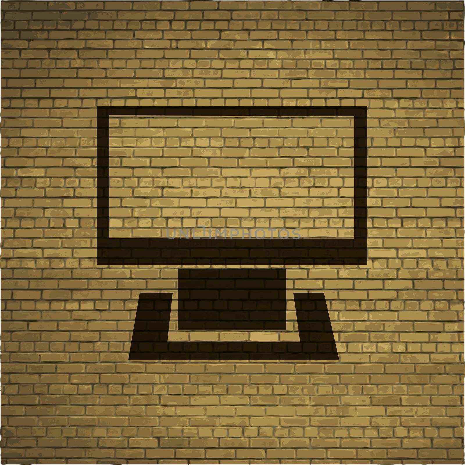 Computer icon Flat with abstract background by serhii_lohvyniuk