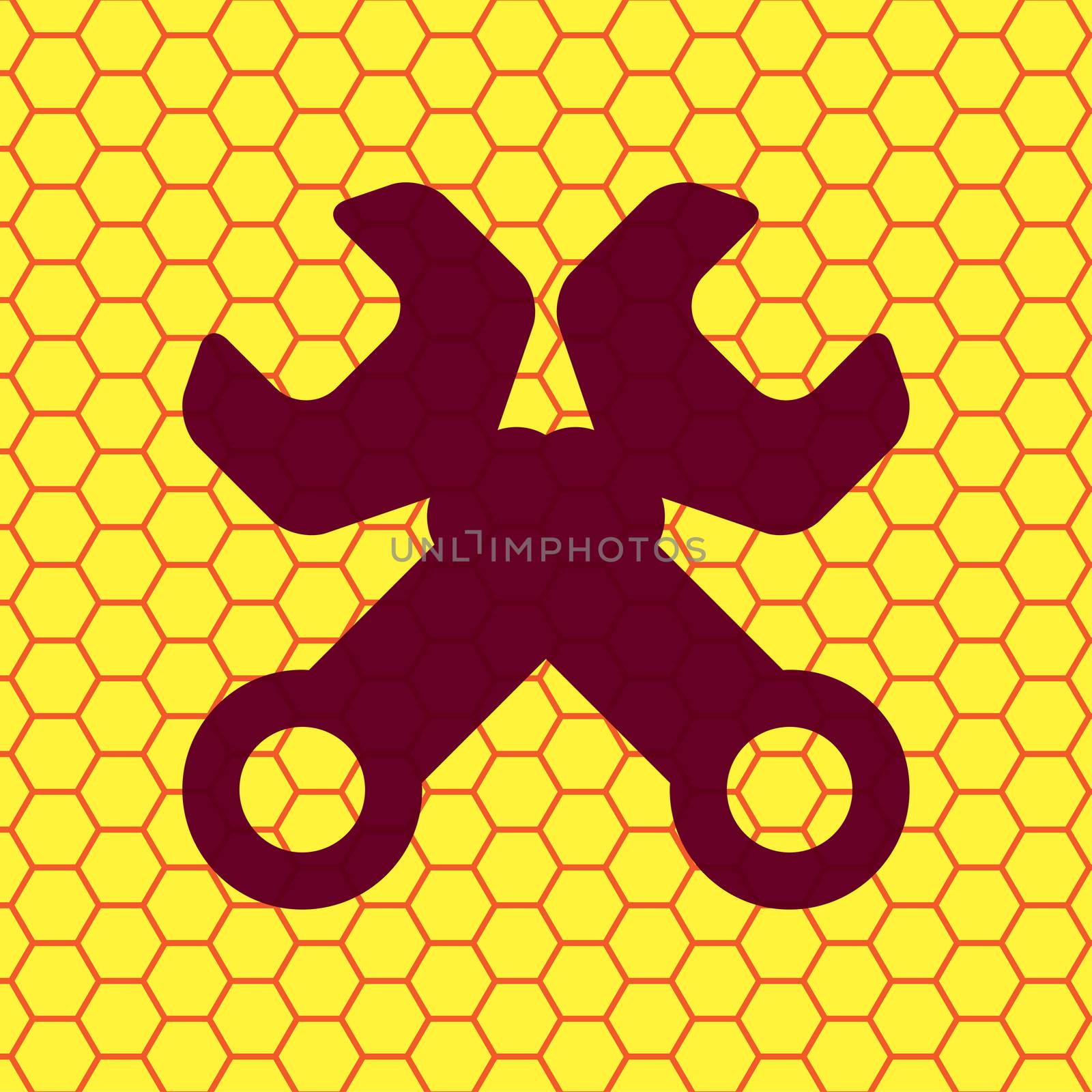 Wrench icon Flat with abstract background.