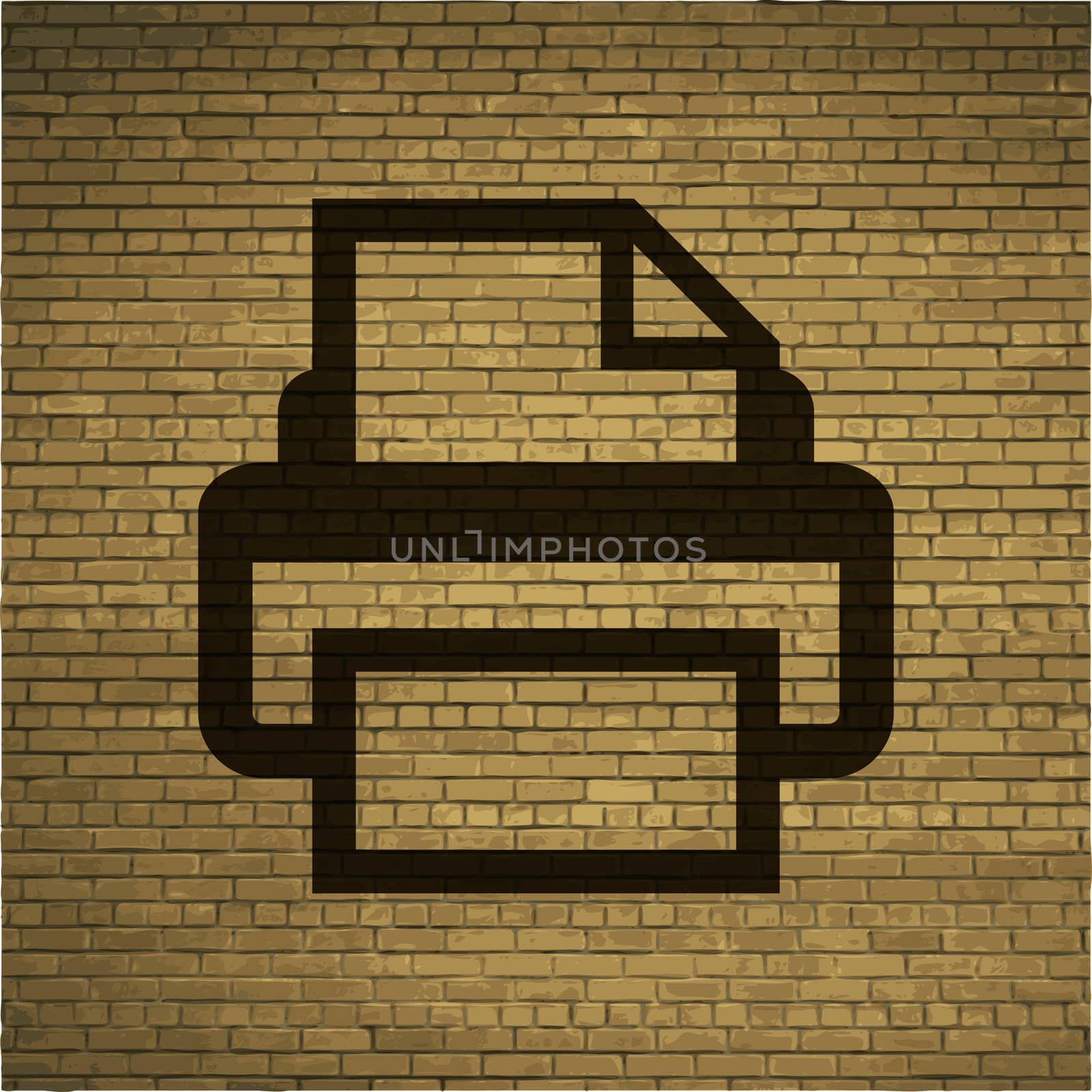 Printer icons Flat with abstract background.