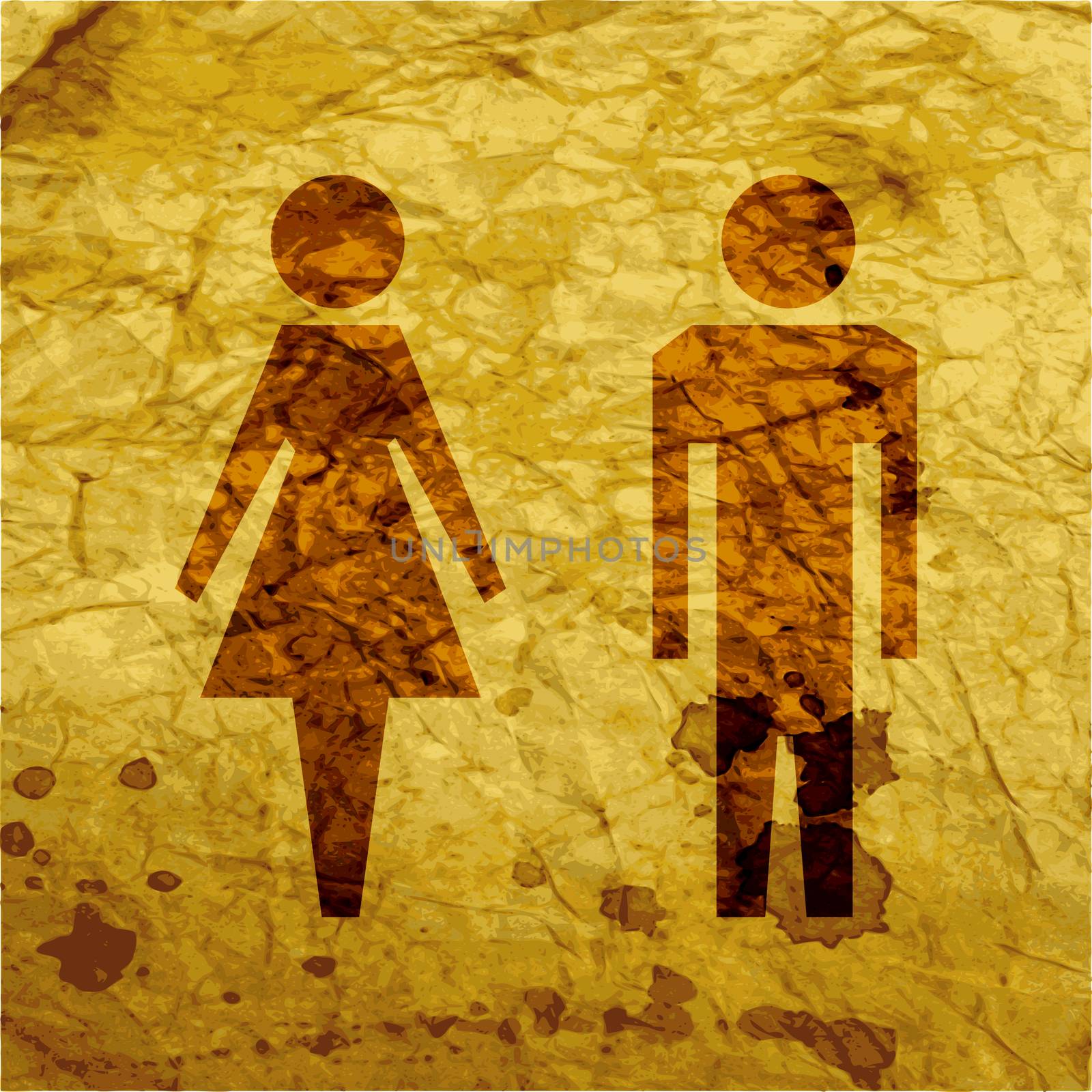 Man and woman icon. Flat with abstract background by serhii_lohvyniuk