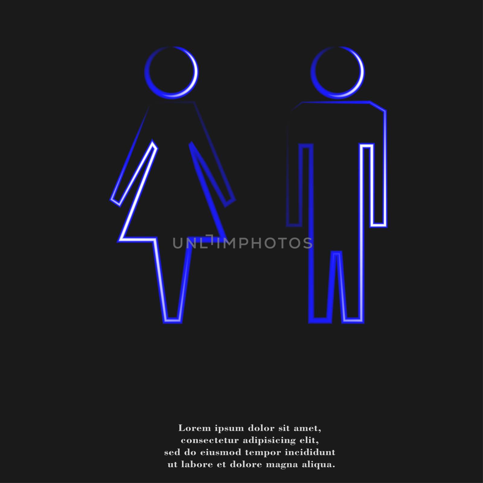 Man and woman icon. Flat with abstract background by serhii_lohvyniuk