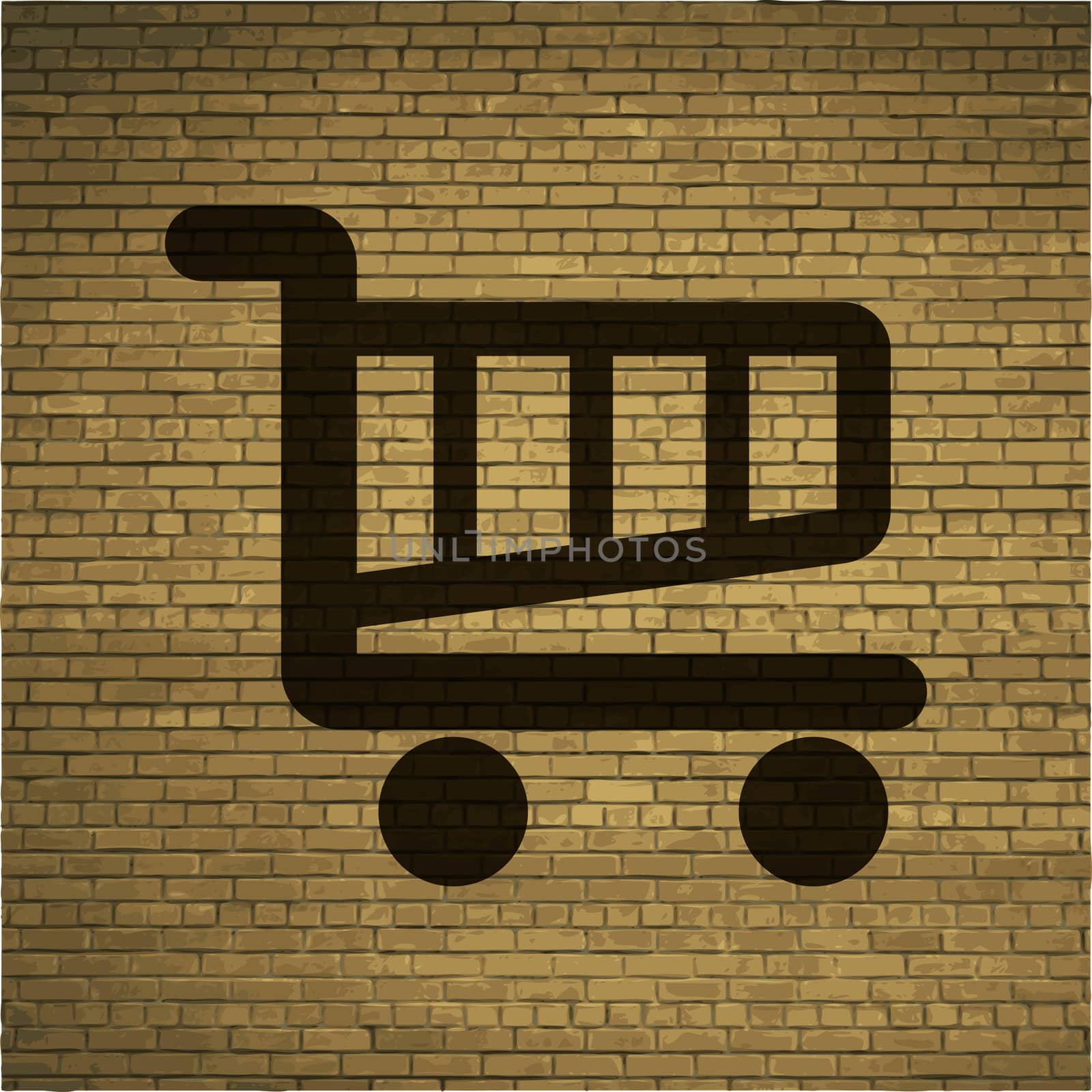 Shopping basket icon Flat with abstract background by serhii_lohvyniuk