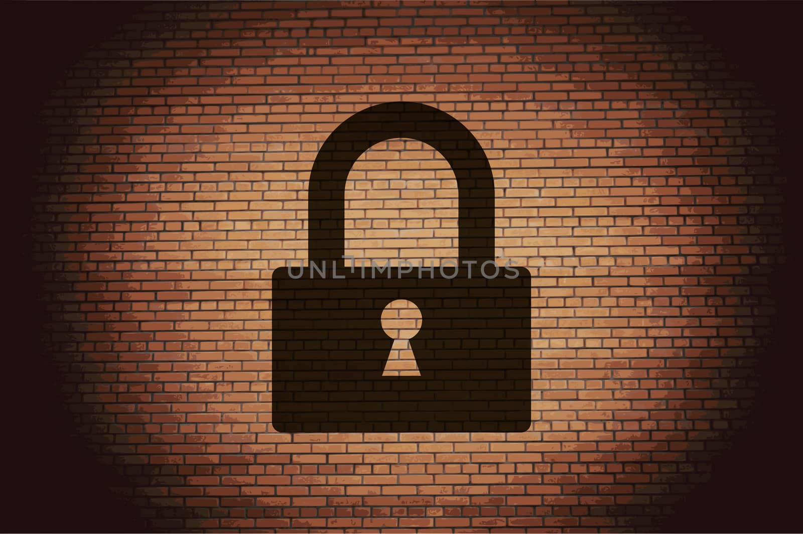 padlock icon flat design with abstract background by serhii_lohvyniuk
