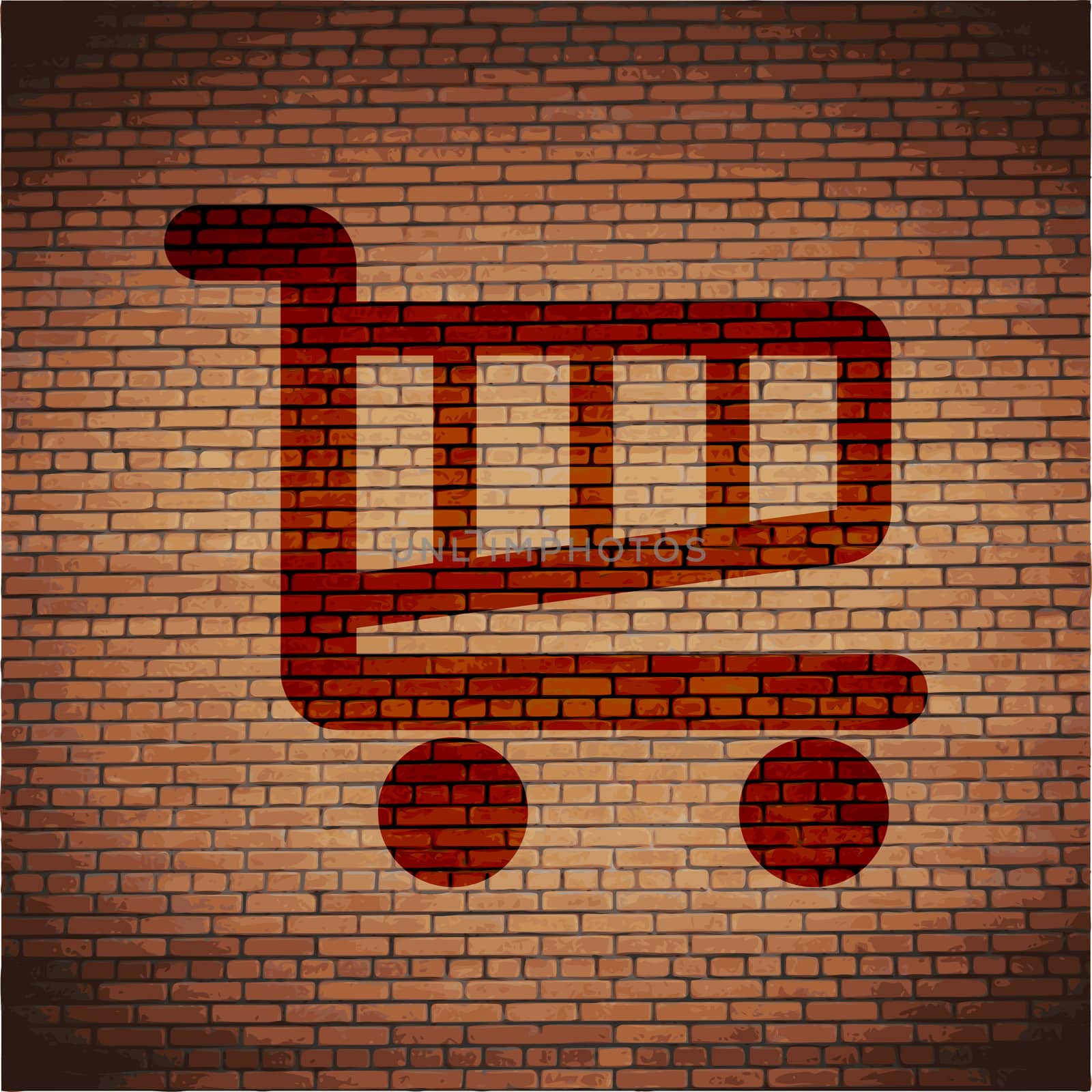 Shopping basket icon Flat with abstract background.