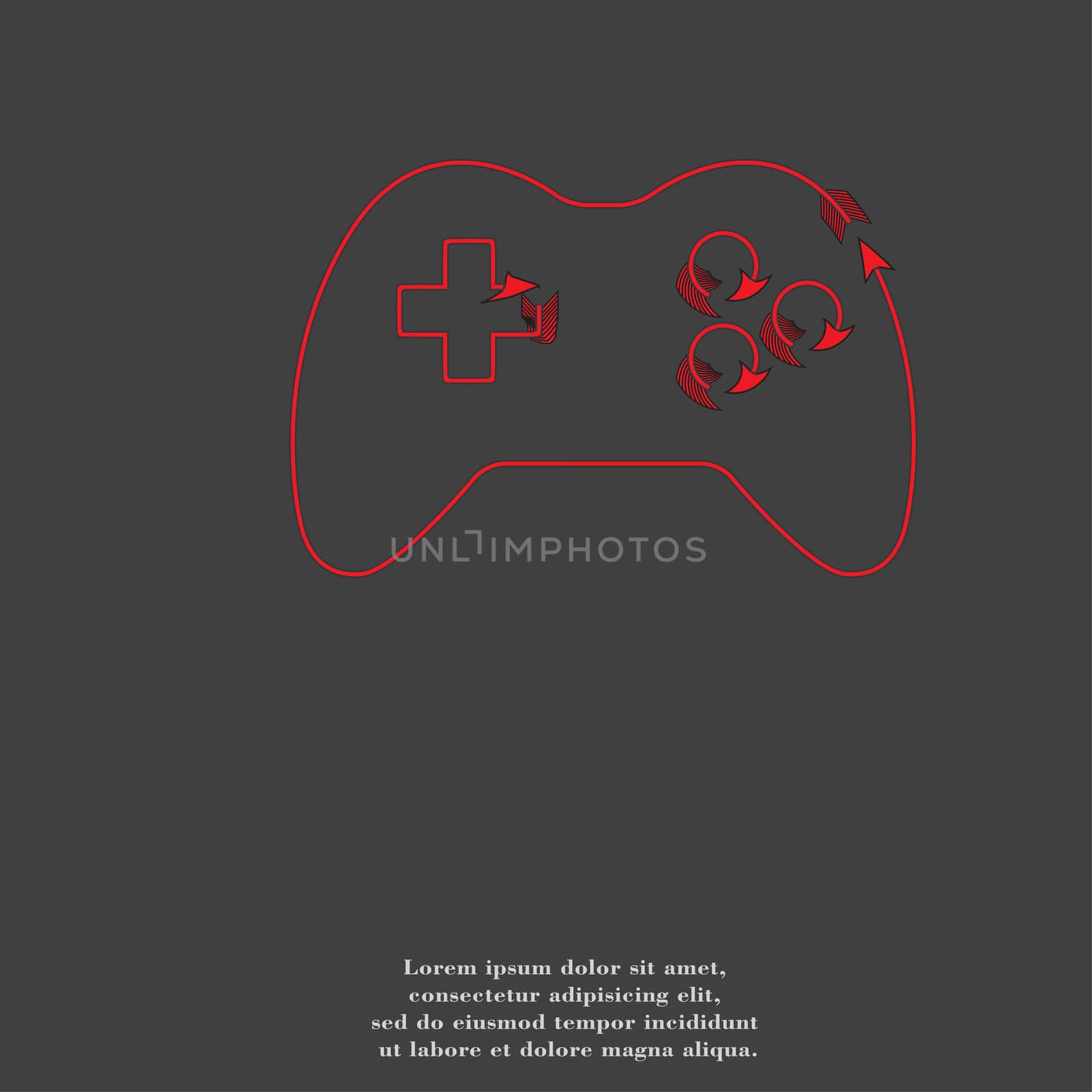 Gaming Joystick icon flat design with abstract background by serhii_lohvyniuk