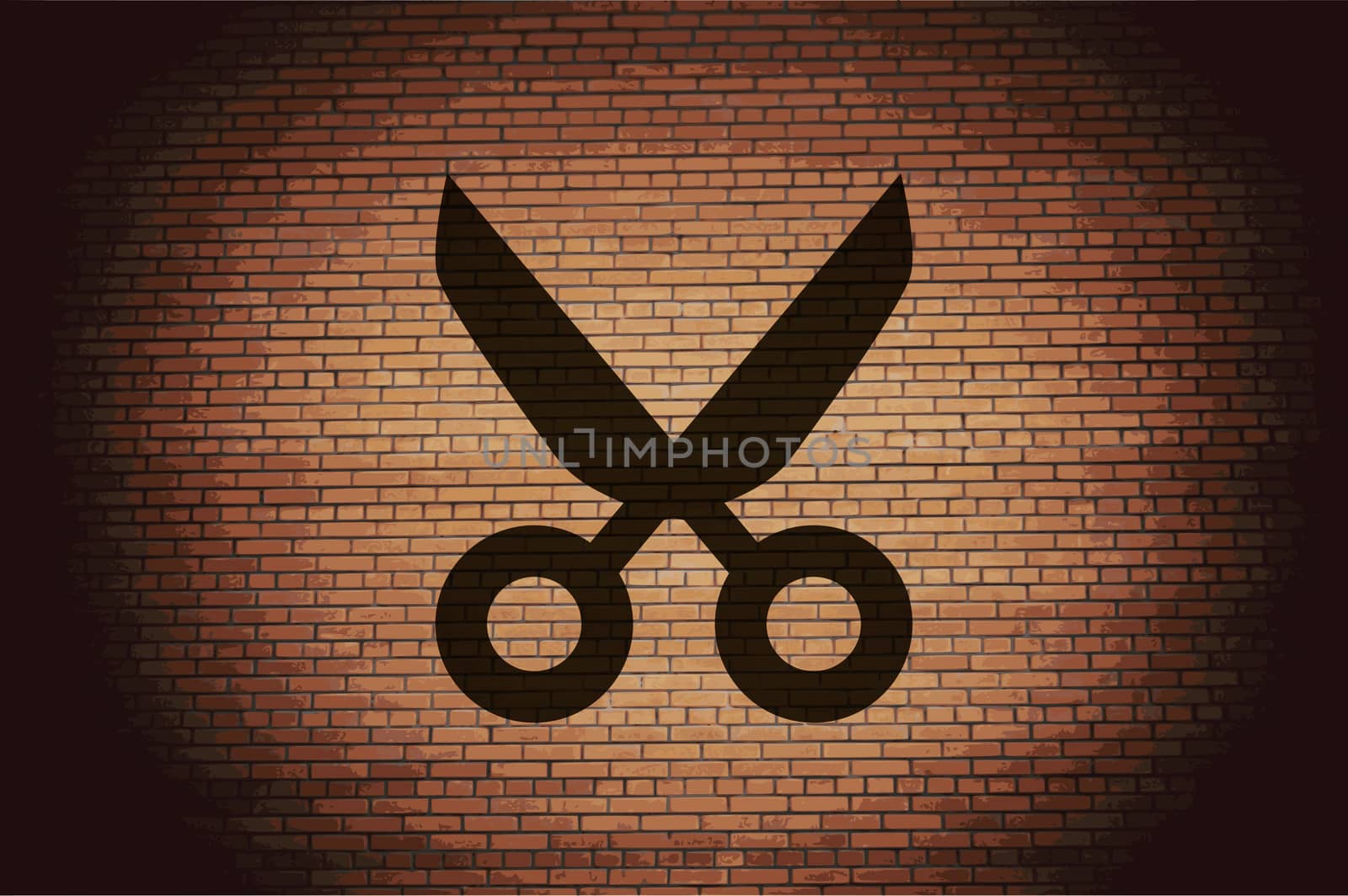 Scissors icon Flat with abstract background by serhii_lohvyniuk