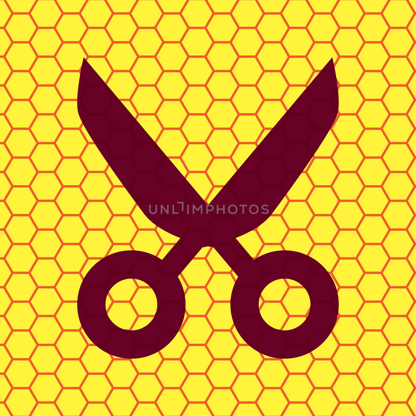 Scissors icon Flat with abstract background.