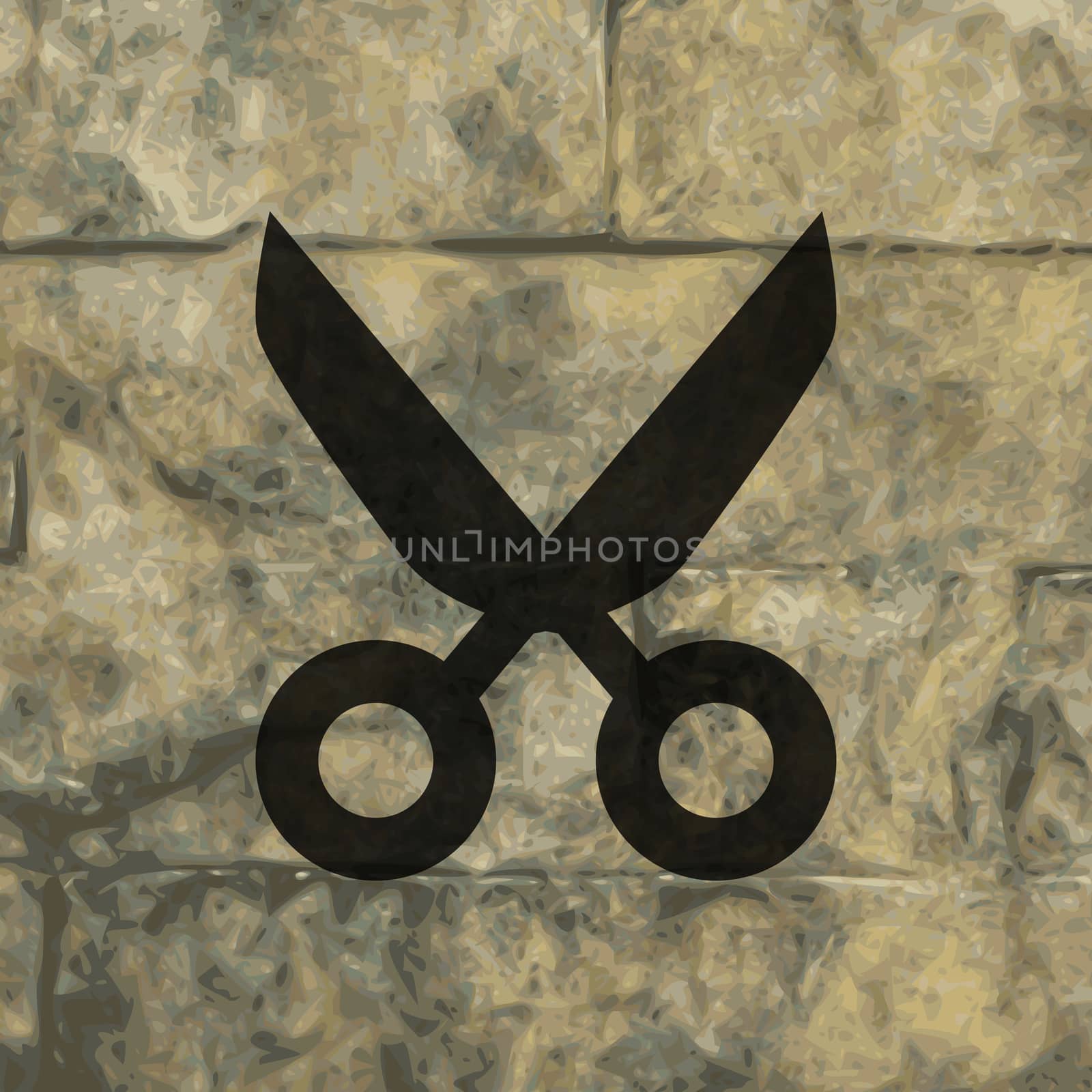 Scissors icon Flat with abstract background by serhii_lohvyniuk